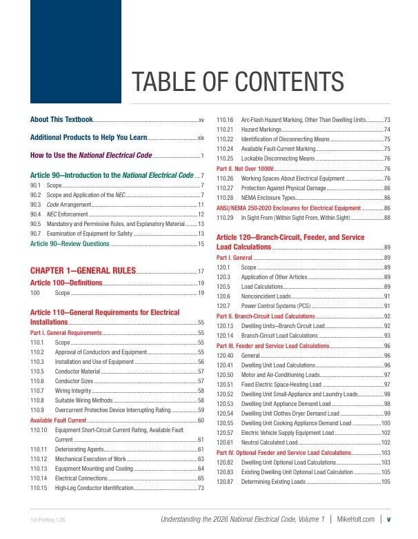 2026 Mike Holt’s Understanding the NEC, Volume 1 & 2 Textbook Set Exam Prep.