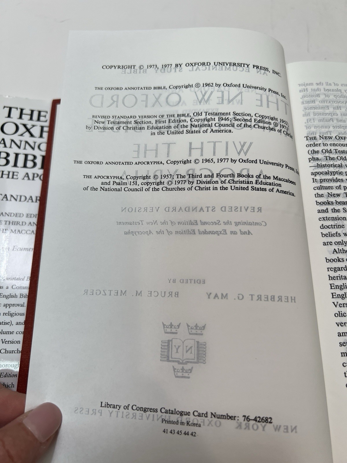The New Oxford Annotated Bible with the Apocrypha, Revised Standard Version