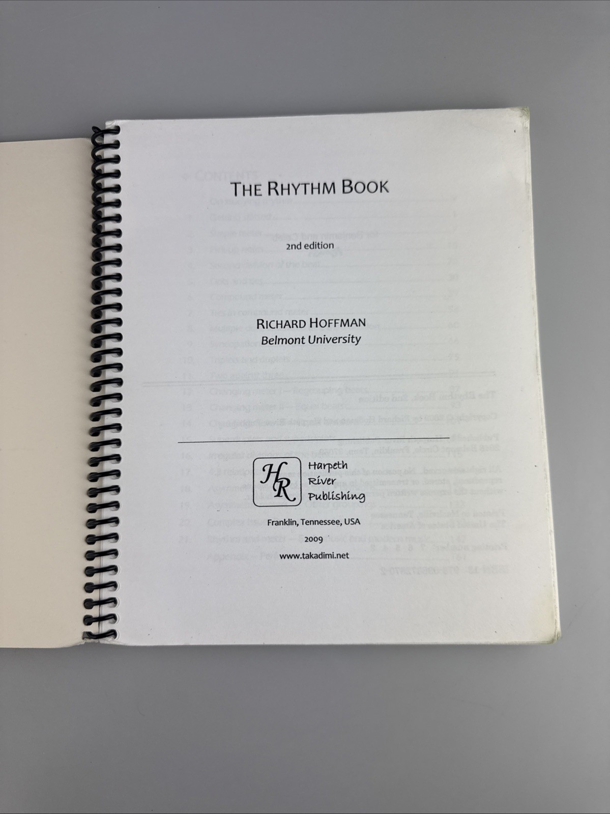 RARE Original Rhythm Book – Spiral-bound, by Richard Hoffman (Takadimi method)