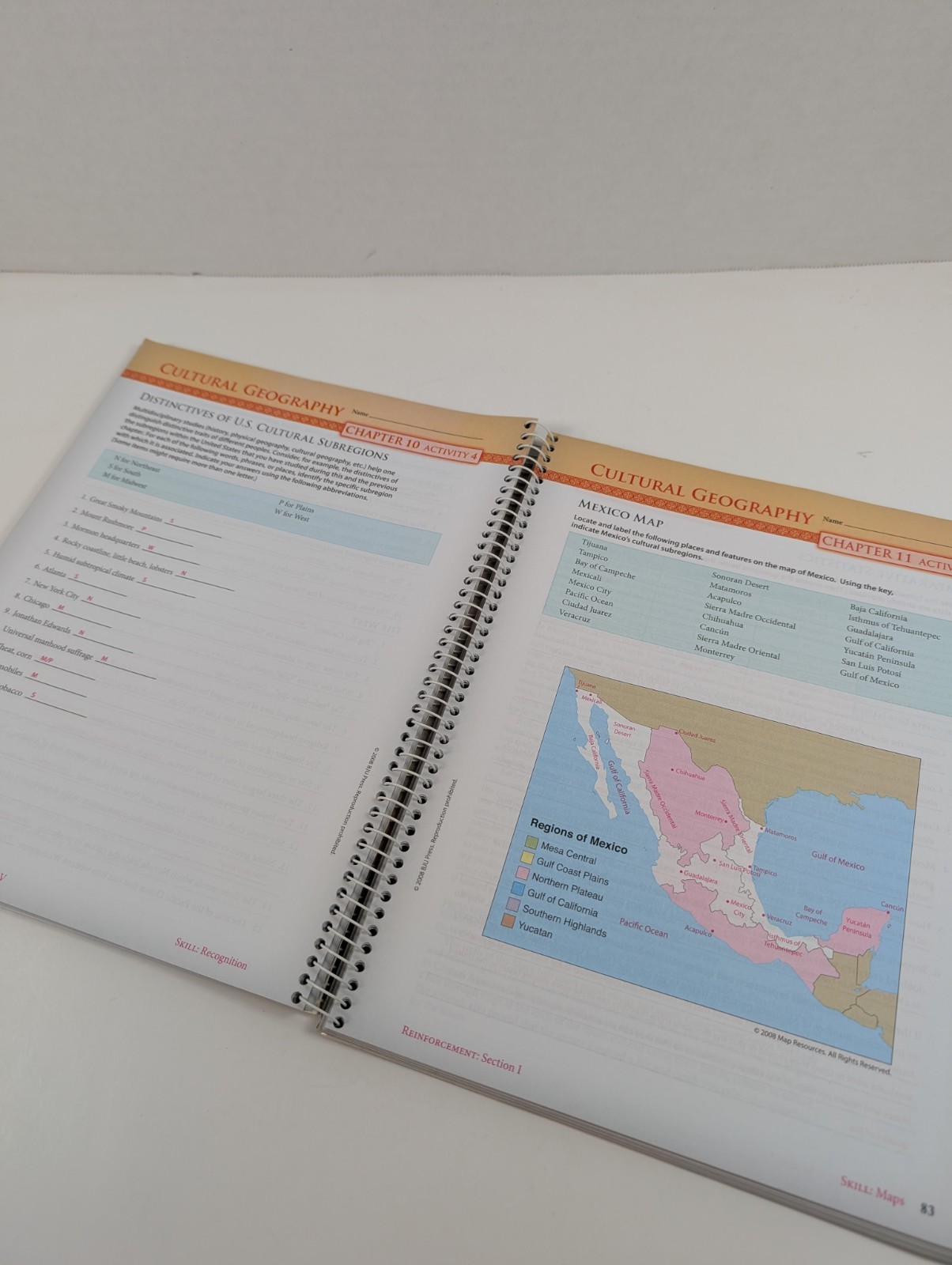 BJU Cultural Geography 3rd Ed Student Activities Answer Key 2008 Bob Jones