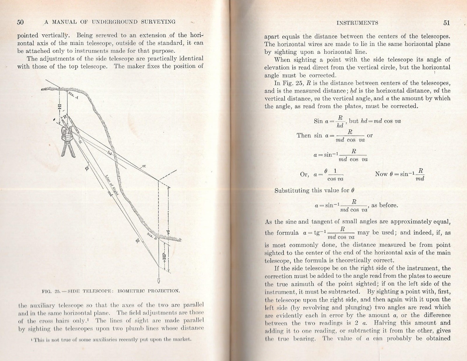«MANUAL OF UNDERGROUND SURVEYING» by L. W. Trumbull – 1910