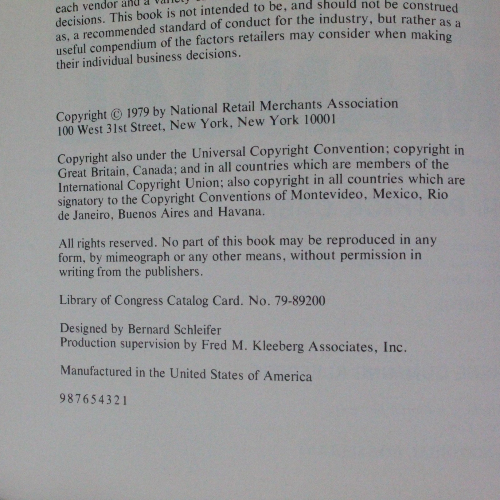 The Buyer’s Manual: 1979 National Retail Merchants Association First Printing