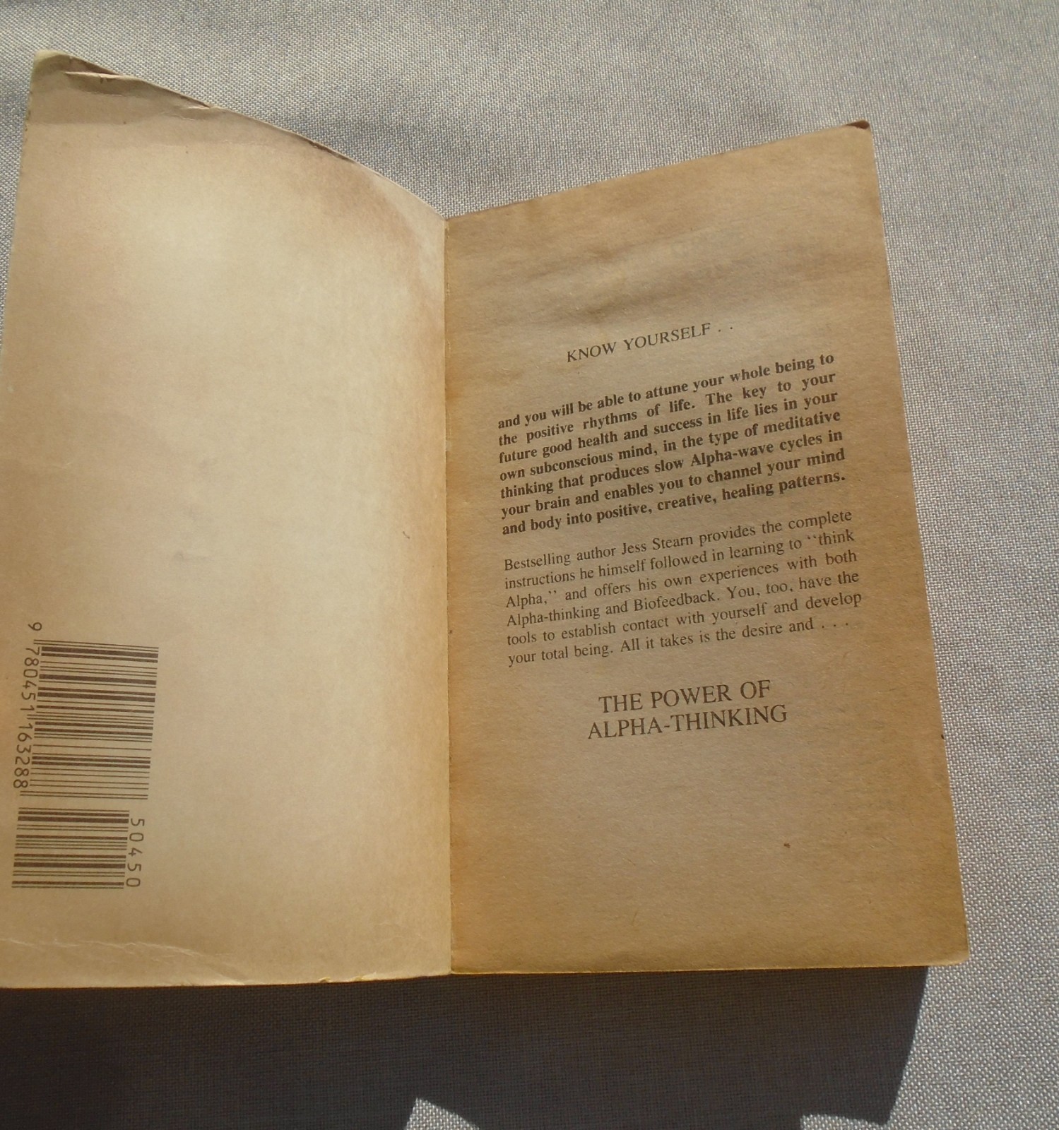 The Power of Alpha-Thinking By Jess Stearn 1st SIGNET PRINTING 1977 paperback