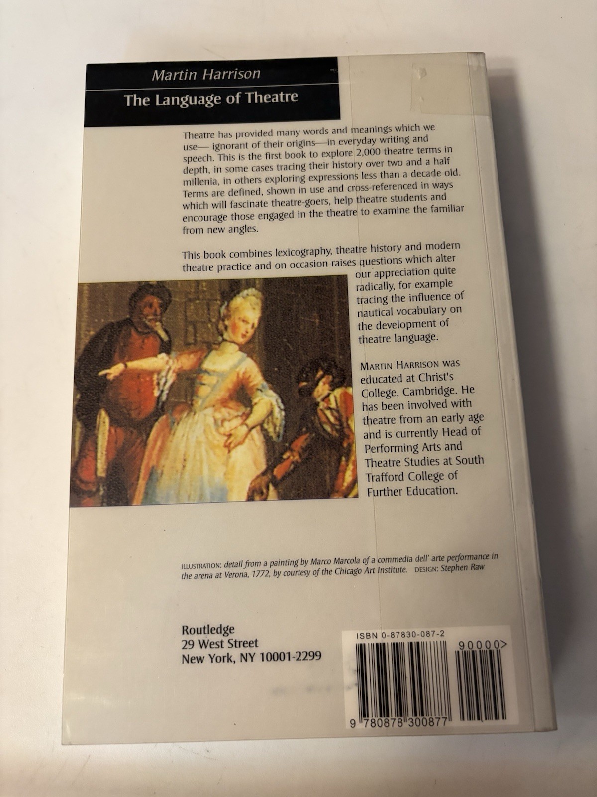 Language of Theatre by Martin Harrison (1998, Uk-B Format Paperback)
