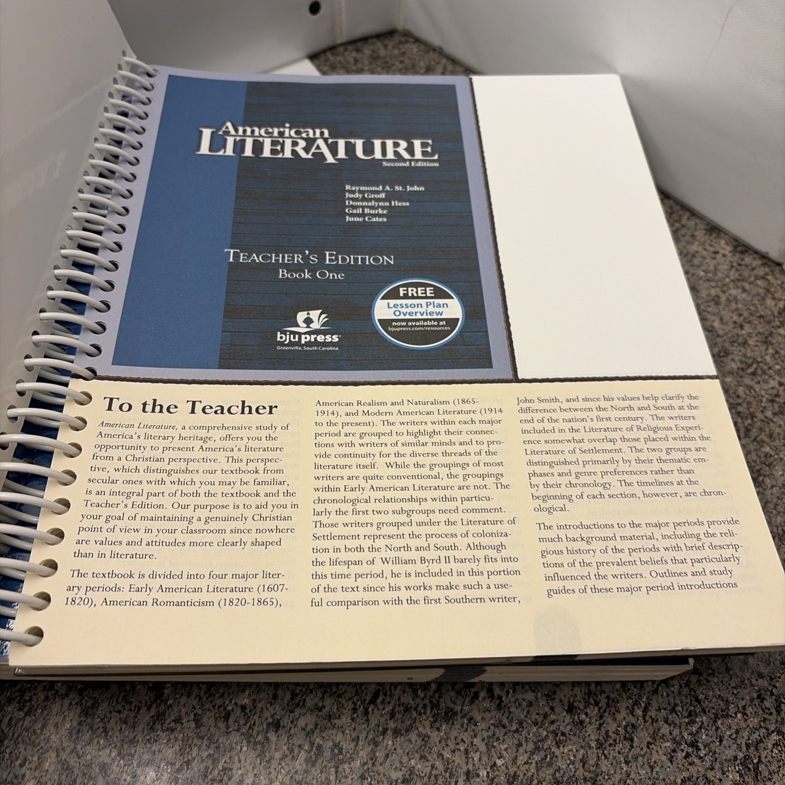 BJU American Literature, Teacher’s Ed. 2nd Ed. ( Book 1 & 2)