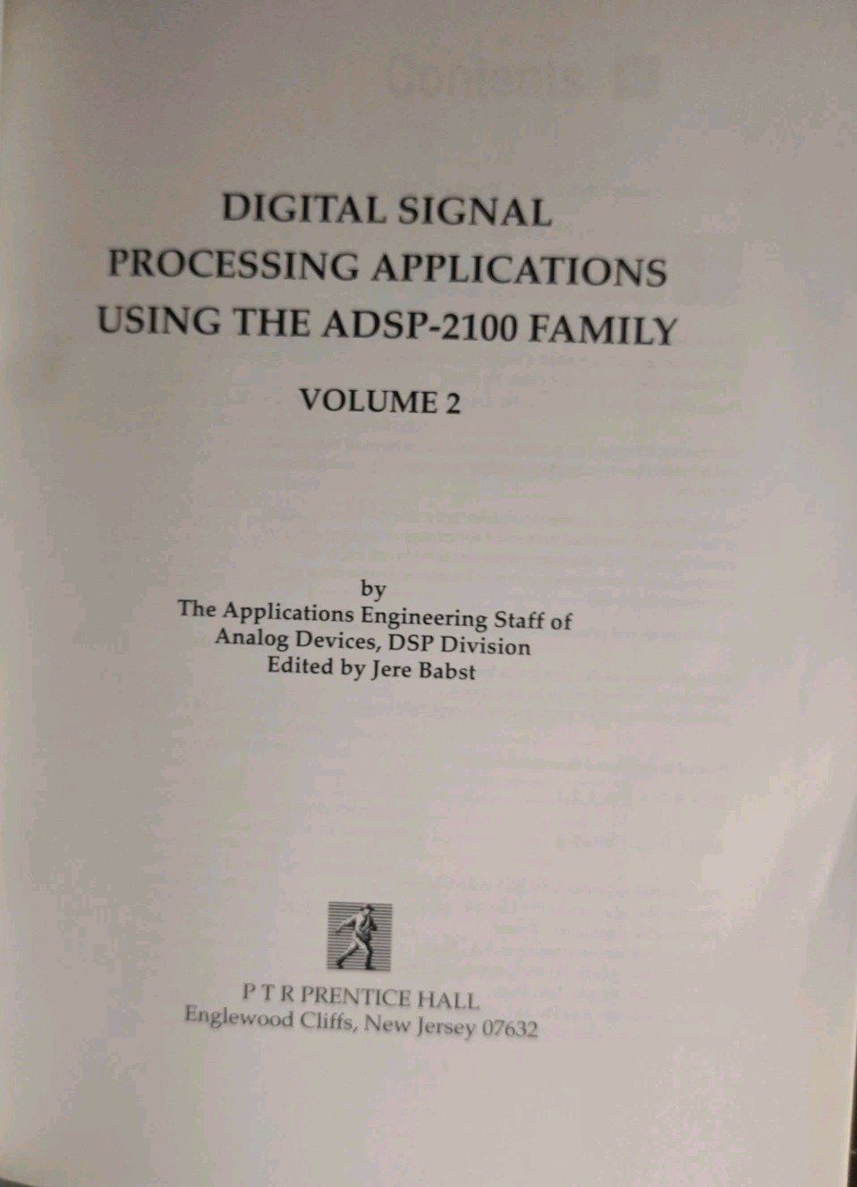 Digital Signal Processing Applications Using the ADSP-2100 Family Vol 2 & Disk