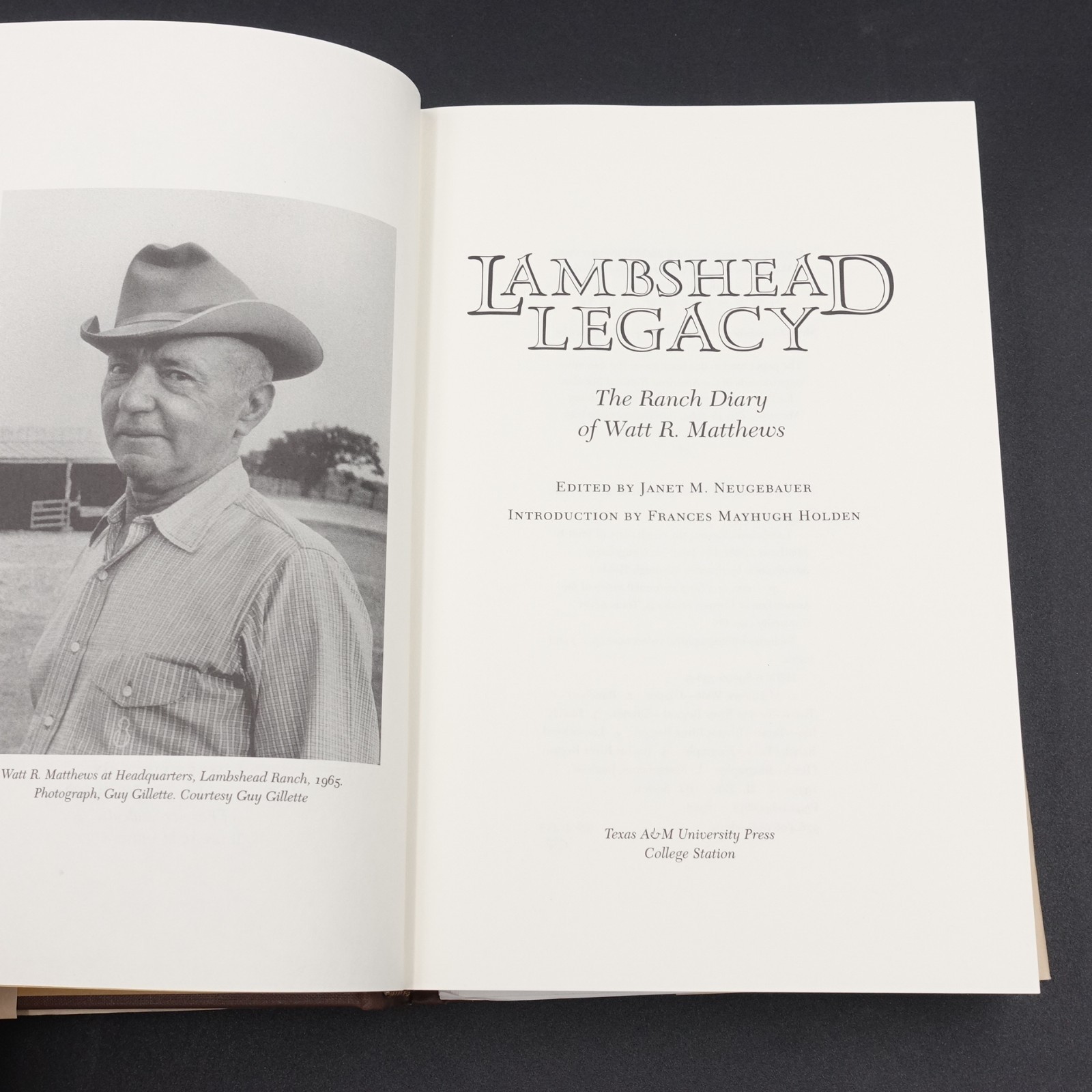 Lambshead Legacy The Ranch Diary of Watt R Matthews 1997 HB DJ 1st Ed + research