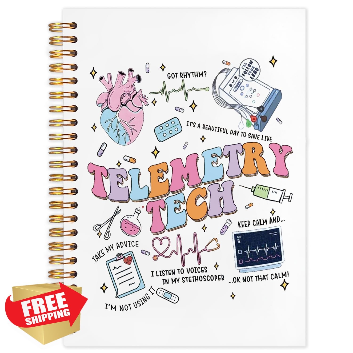 NATSUNO Ultrasound Tech Notebook 5.5×8.3in Sonographer Hardcover Journal