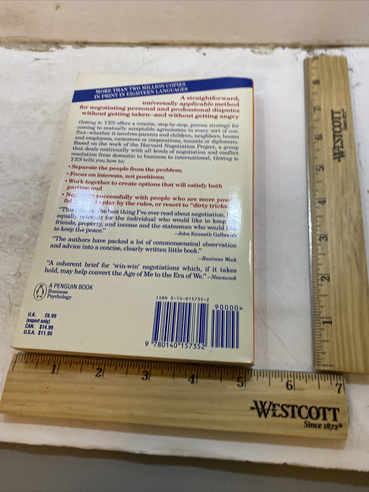 Getting To Yes – Roger Fisher & William Ury (Paperback, 1991)