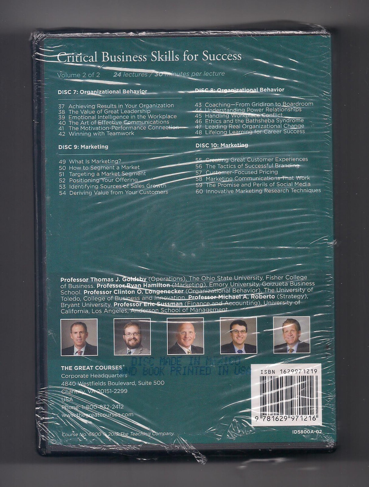 CRITICAL BUSINESS SKILLS FOR SUCCESS 10-DVD set + Book SEALED Great courses