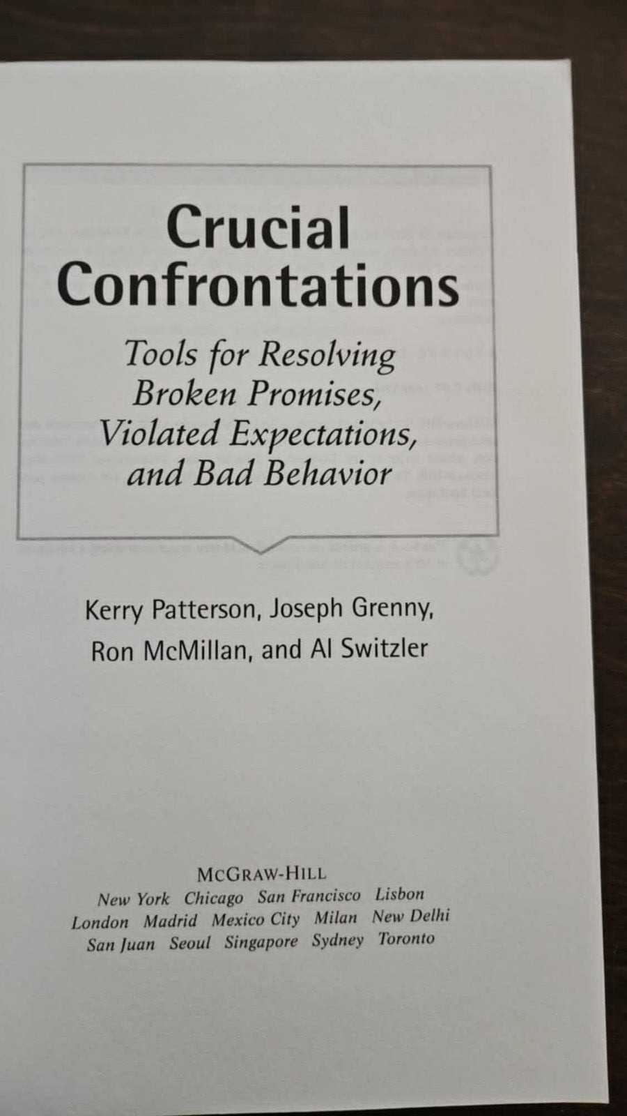 Crucial Confrontations by Kerry Patterson
