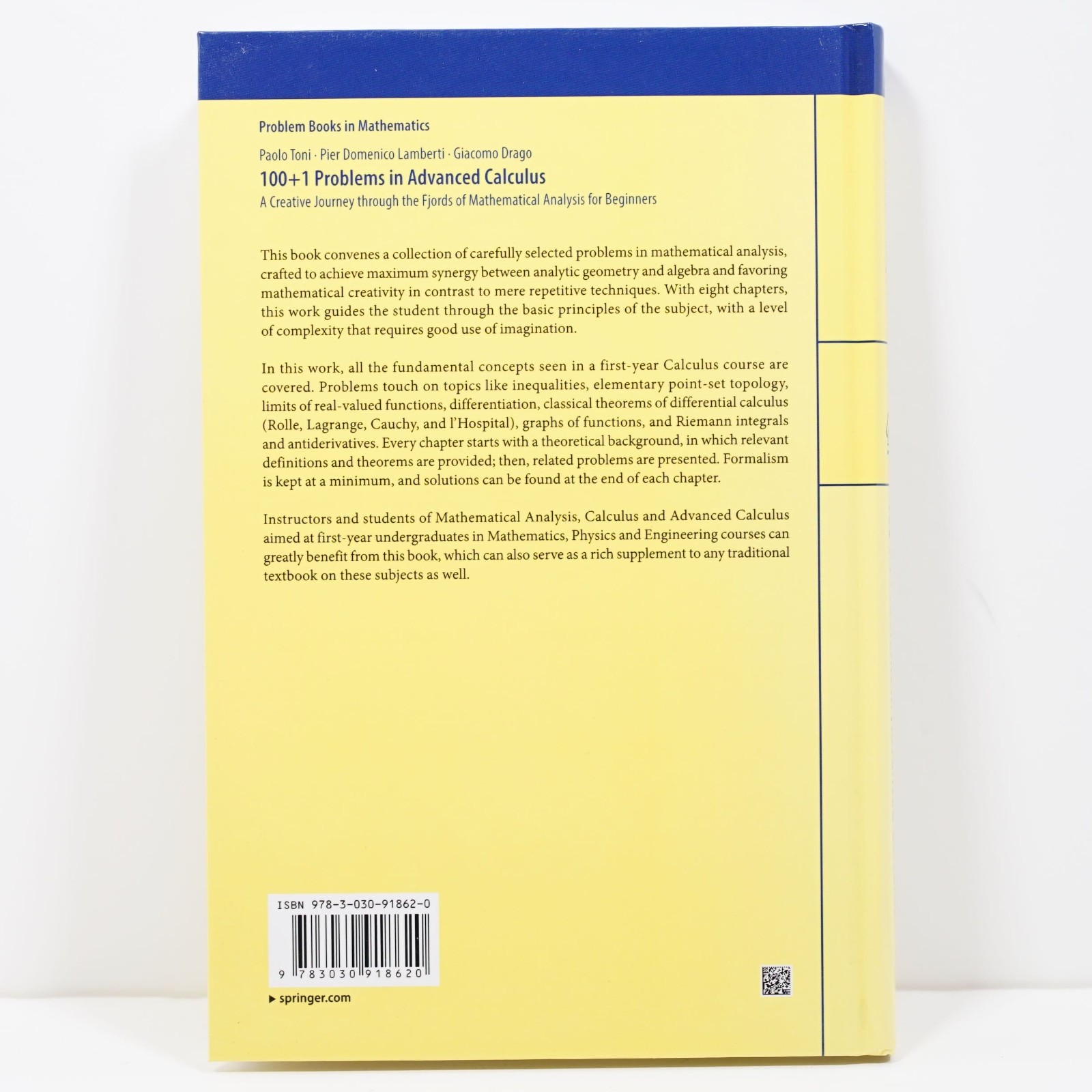 100+1 Problems in Advanced Calculus: Problem Books in Mathematics by Paolo Toni