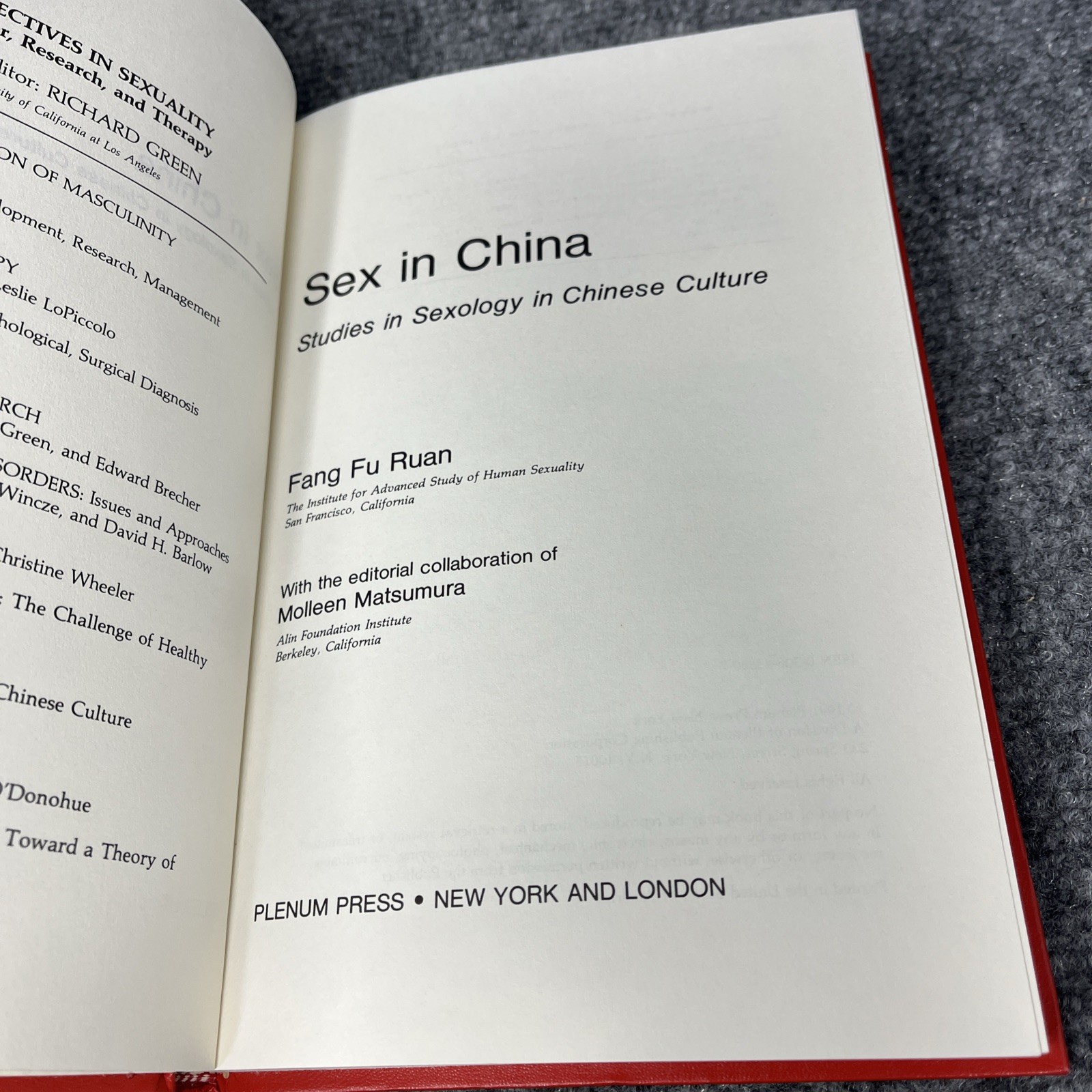 Perspectives in Sexuality Sex in China Studies in Sexology in Chinese Culture