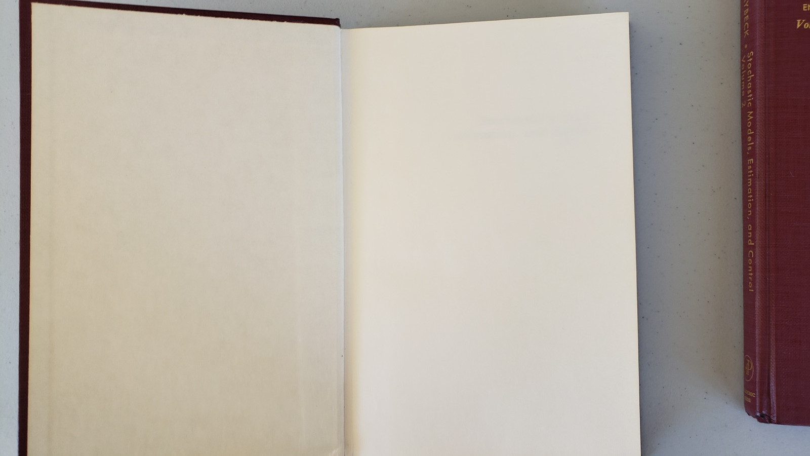 Maybeck Stochastic Models Estimation Control Vol 1&2 w/ Orig 1998 Invoice