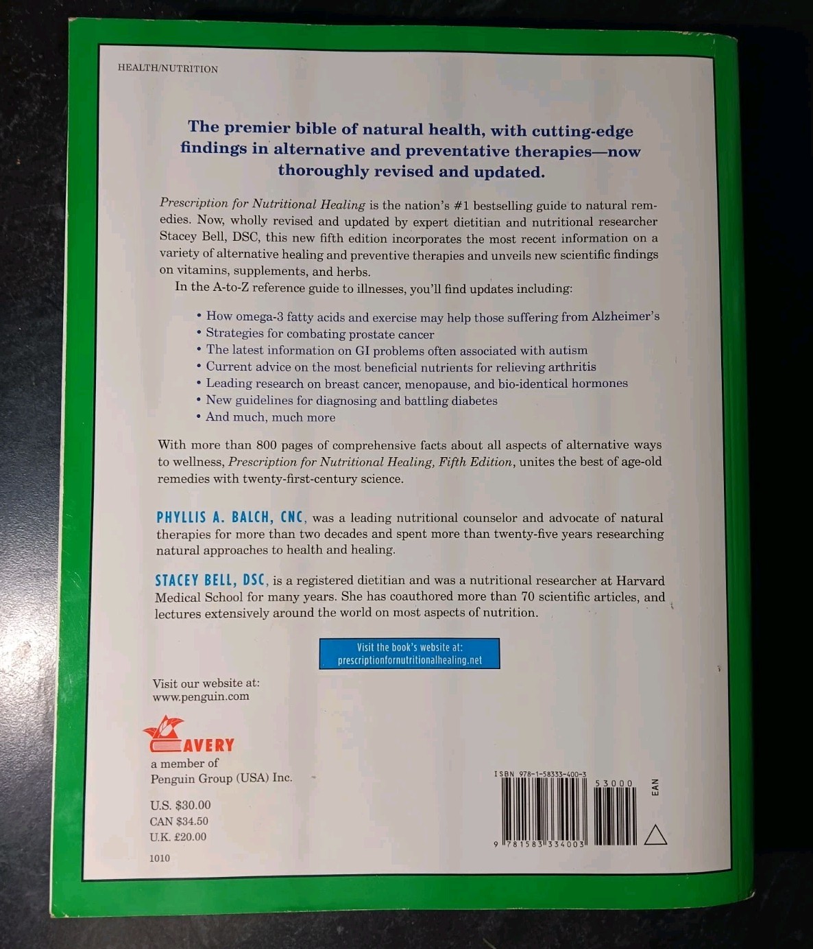 Prescription For Nutritional Healing Fifth Edition Phyllis A. Balch Pre-Owned