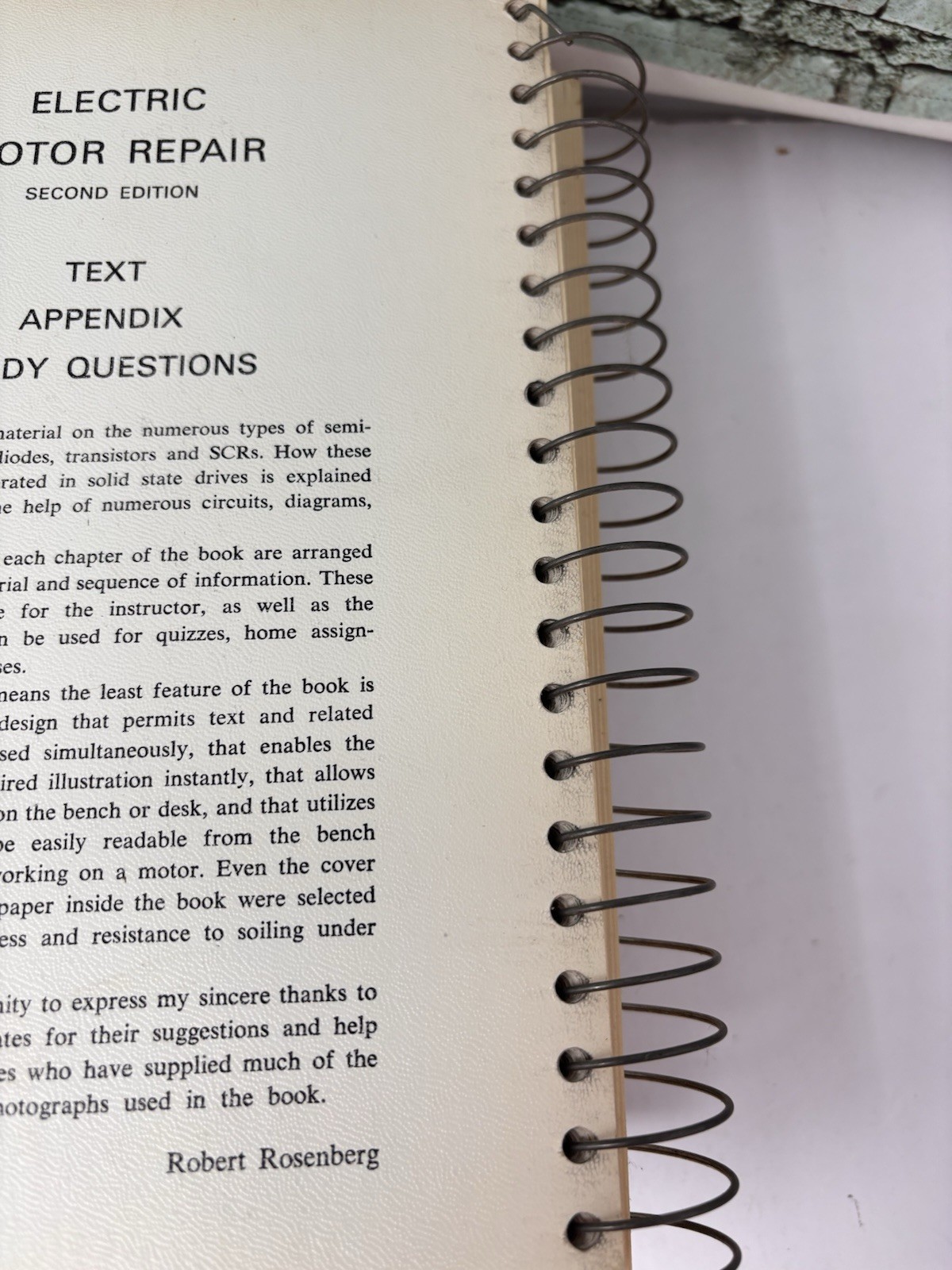 Electric Motor Repair Robert Rosenberg Second Edition Spiral Bound Book 1970 RED