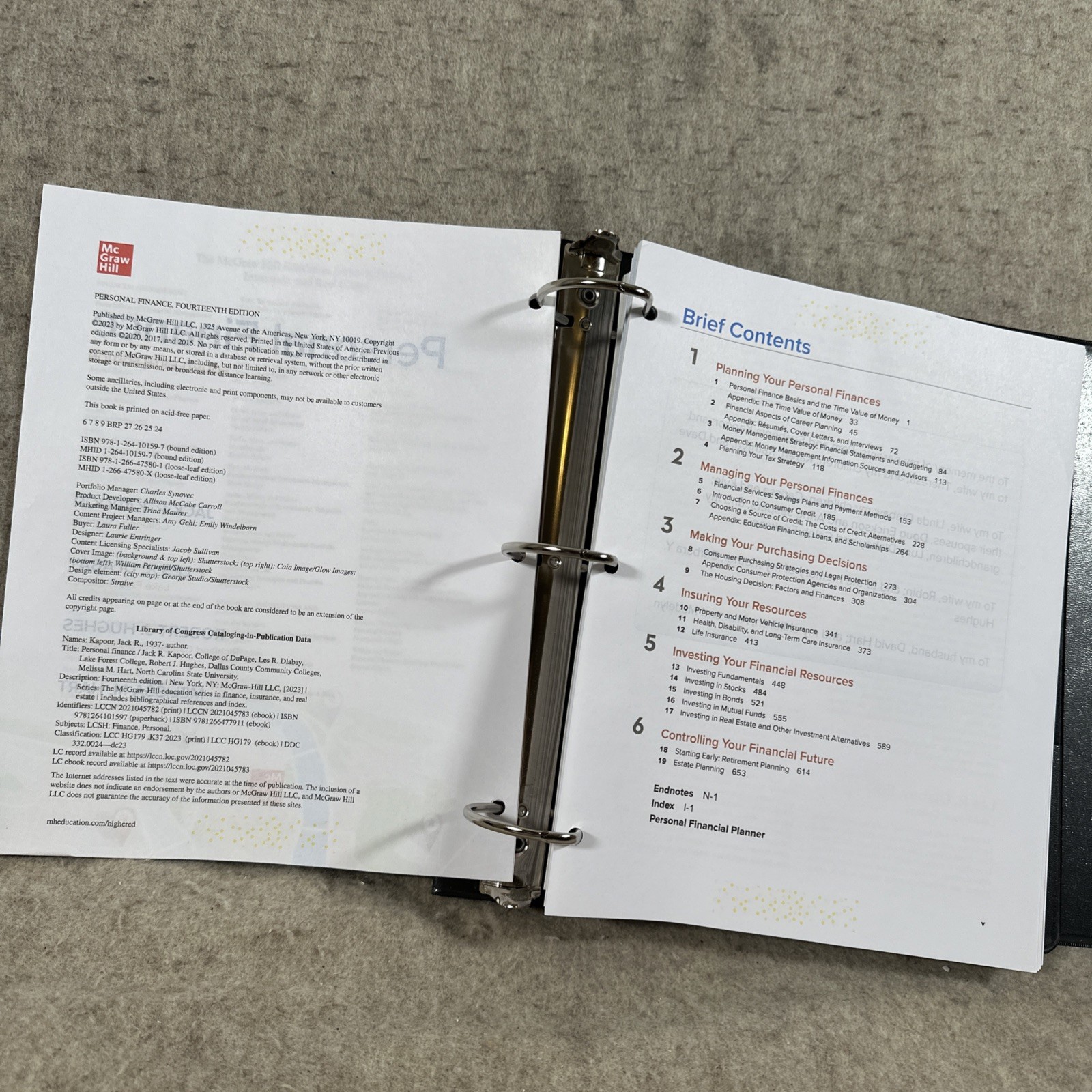 Loose Leaf for Personal Finance by Kapoor, Dlabay, Hughes, Hart 14th Edition