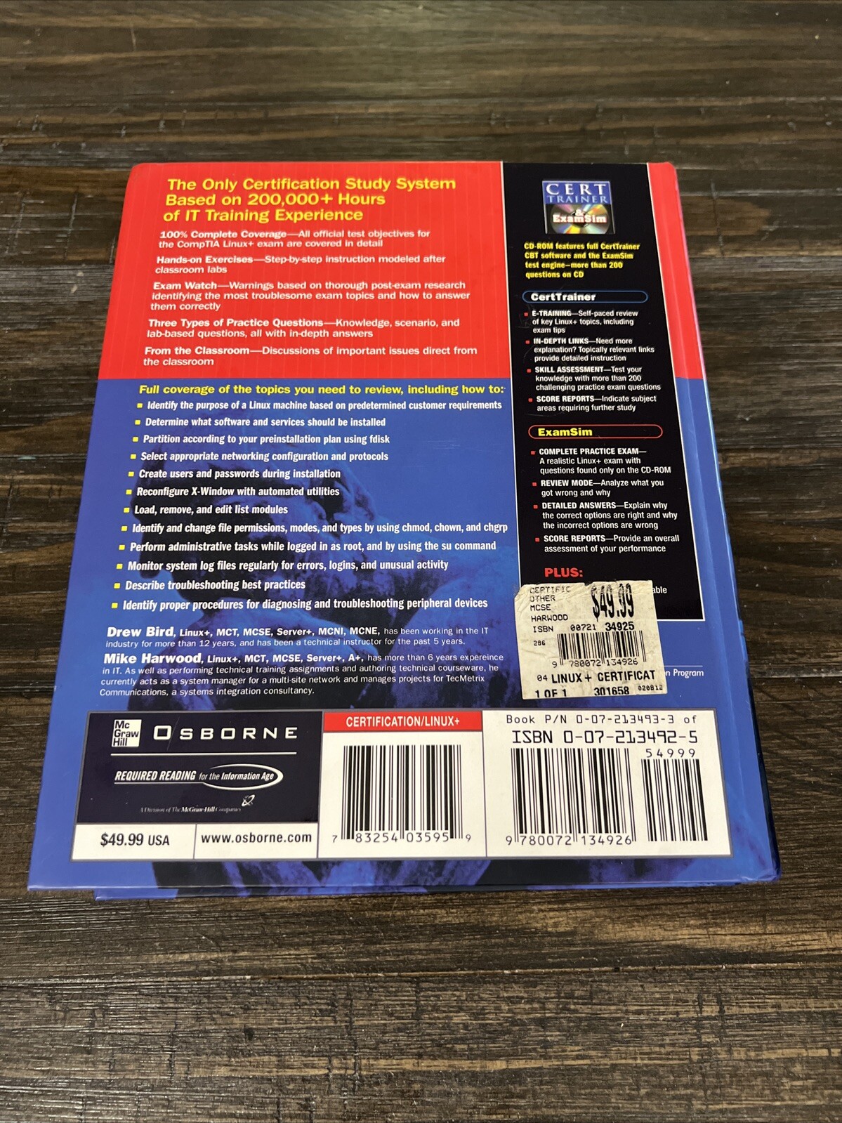 Linux+ Certification Hardcover Book Study Guide Computing Technology