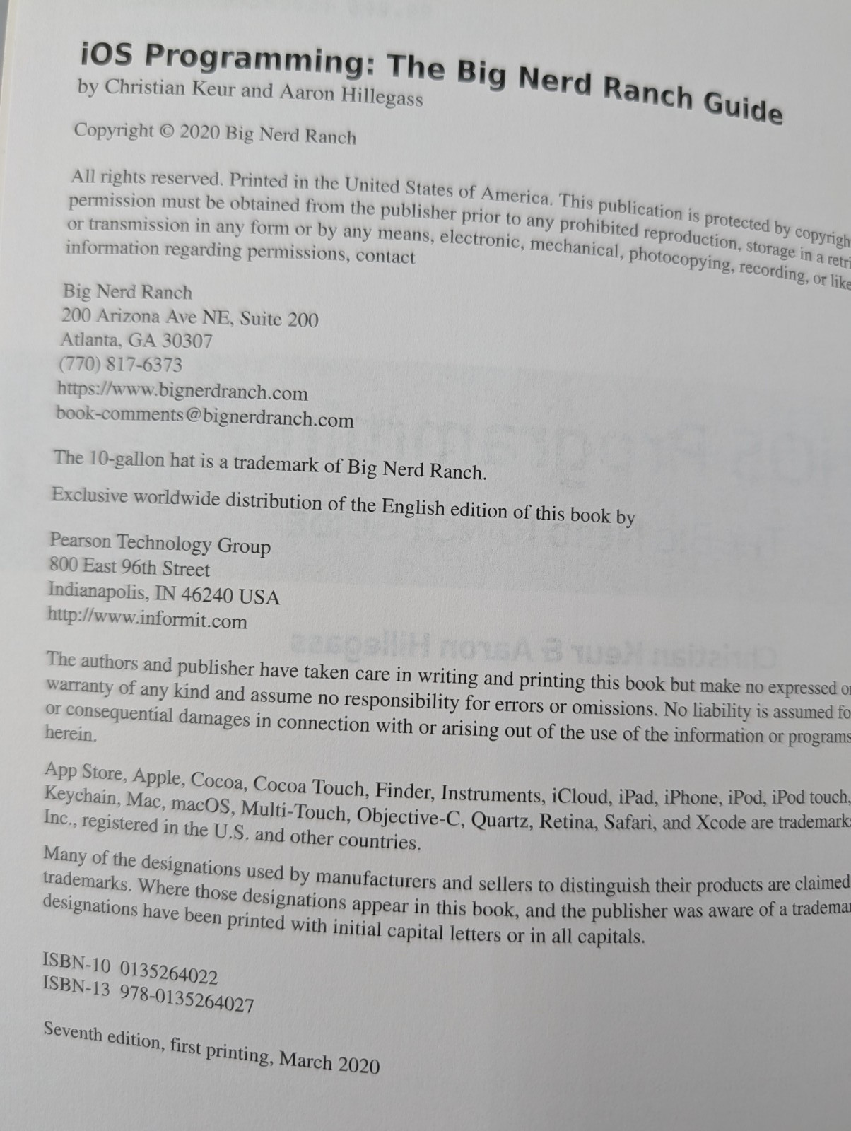 iOS Programming: The Big Nerd Ranch Guide (7th Edition) – Paperback – GOOD