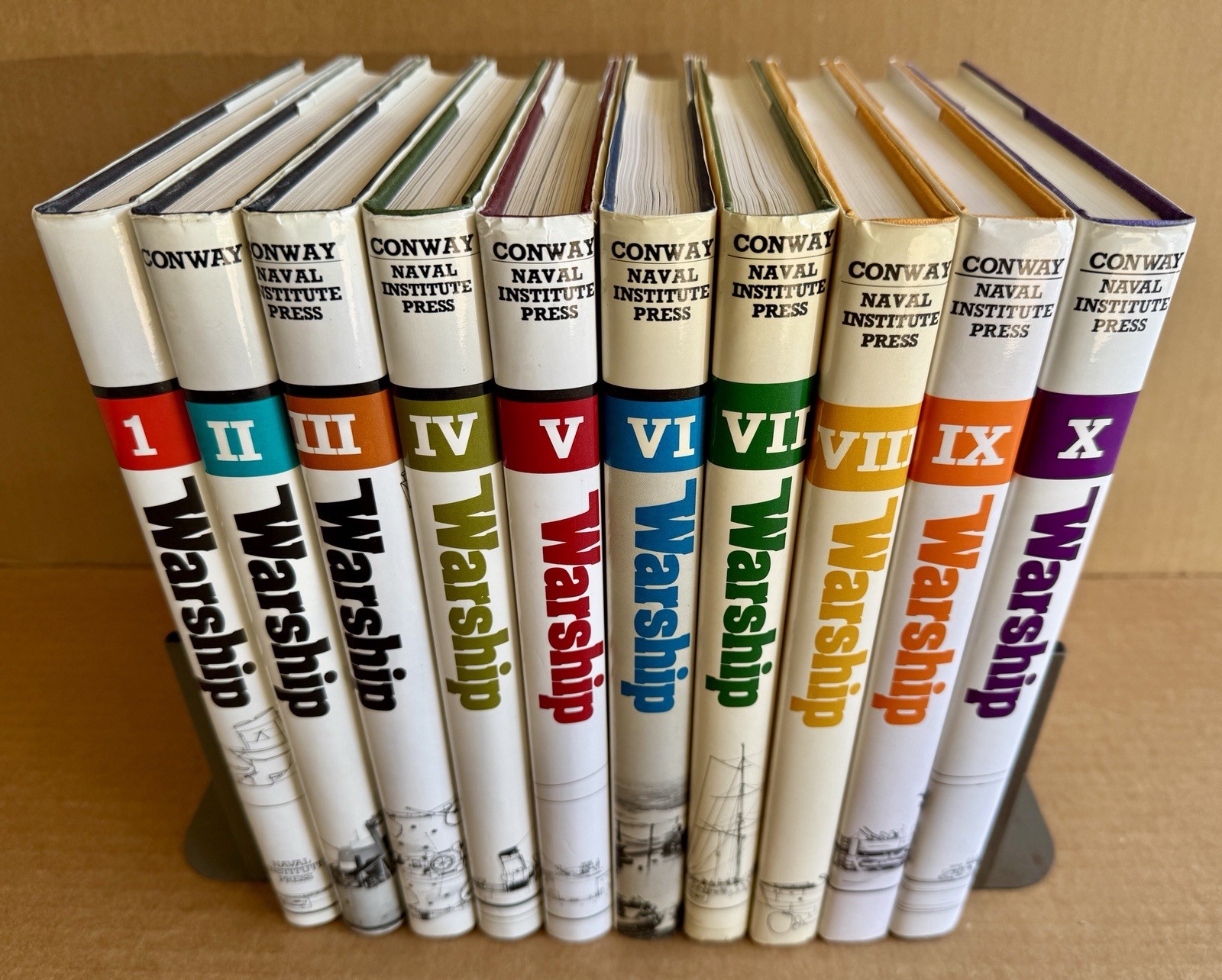 10 Book Set Warship Vol I-X Conway Maritime Naval Institute Press 1977-1986 HCDJ