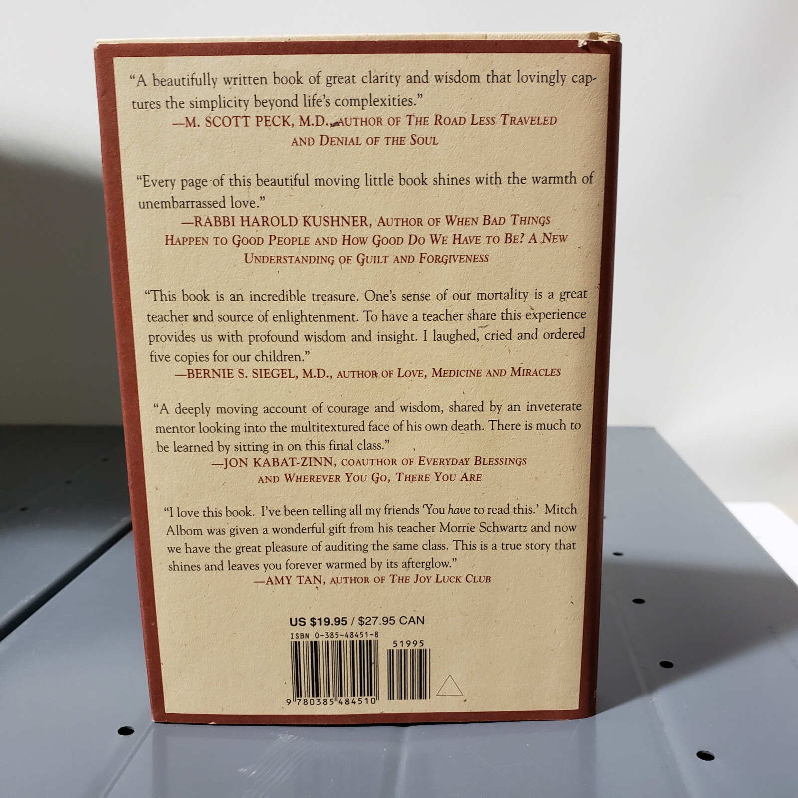 Tuesdays with Morrie Hardcover book by Mitch Albom album morry FREE USA SHIPPING