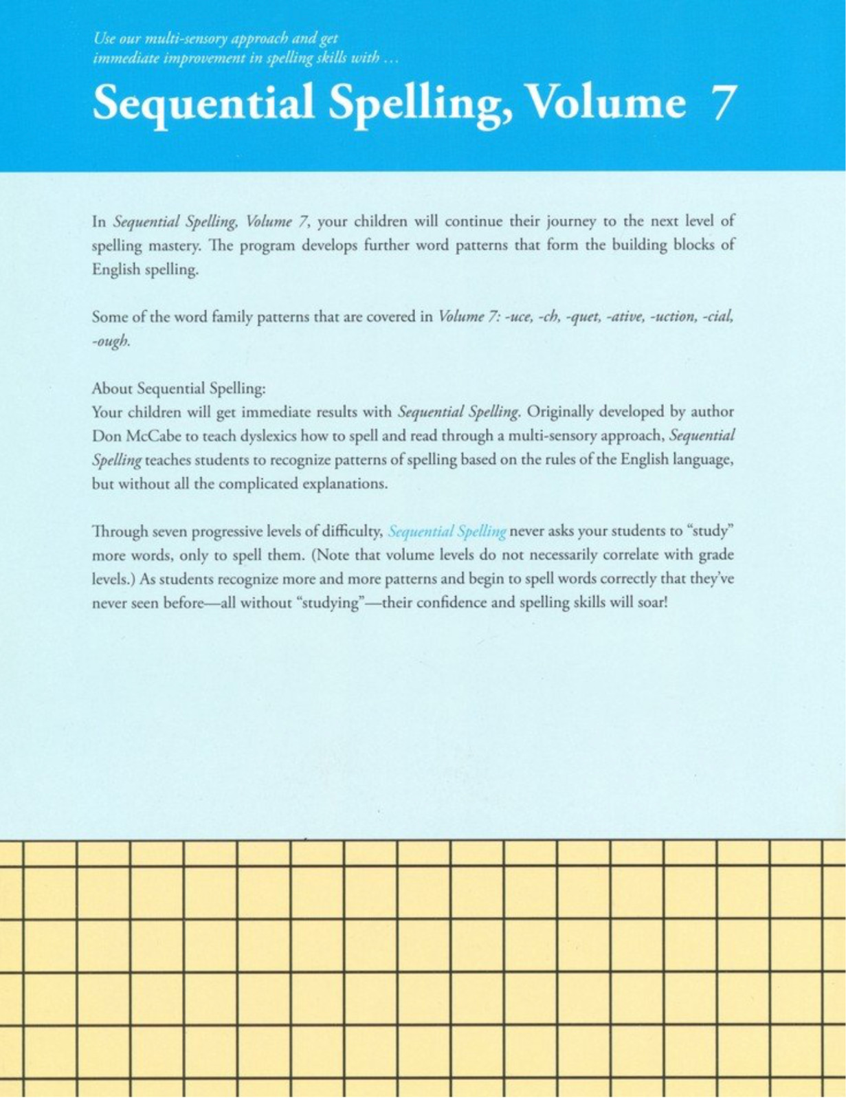 Sequential Spelling 7 – Revised Edition – by Don McCabe – Paperback – BRAND NEW