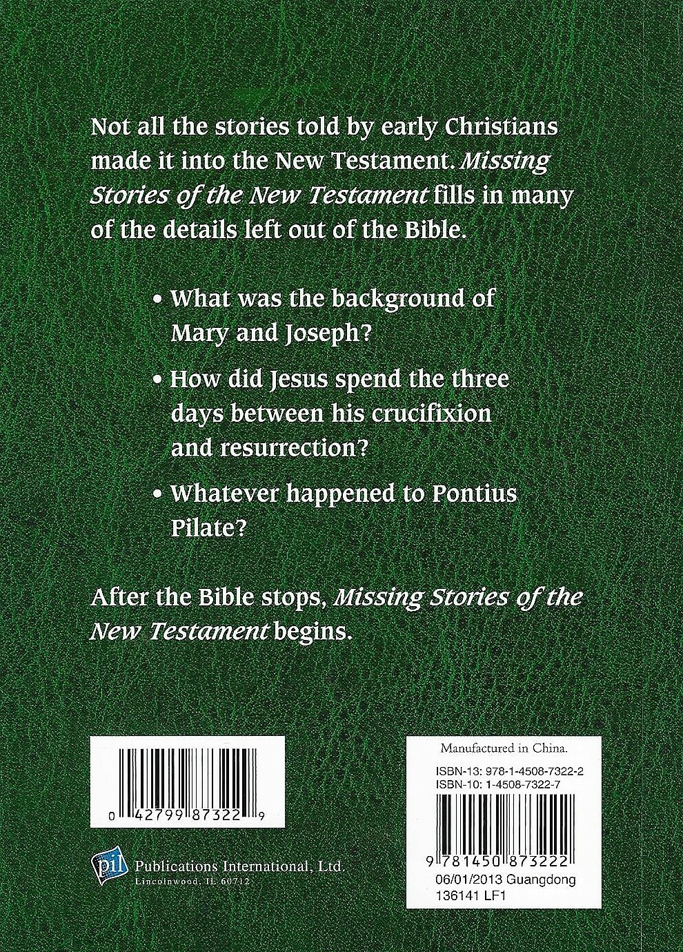 MISSING STORIES OF THE NEW TESTAMENT ~ 128 PAGES ~ 2013 ~ PRISTINE CONDITION