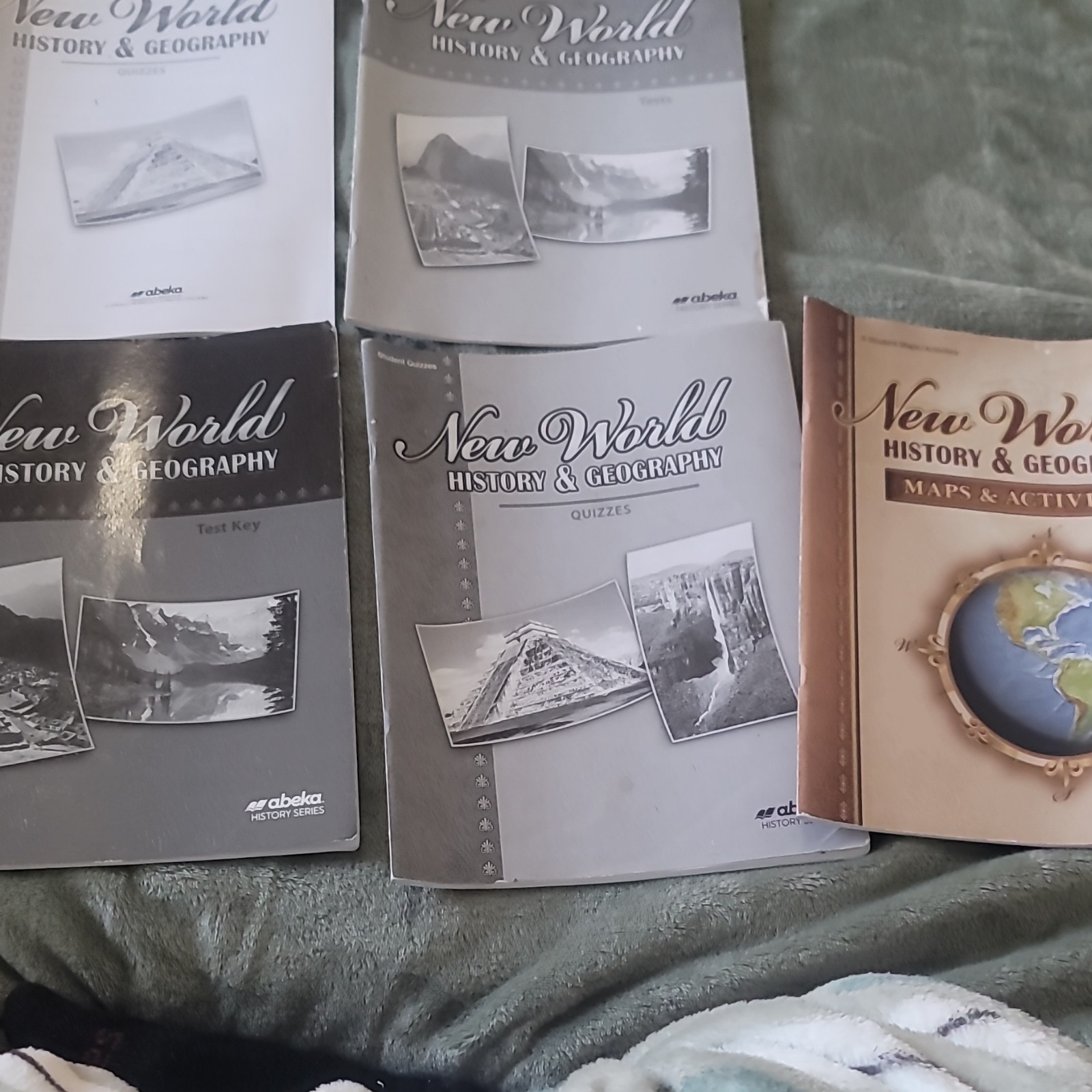 Abeka New World History & Geography Paperback Lot Textbook Workbooks Quizzes Key