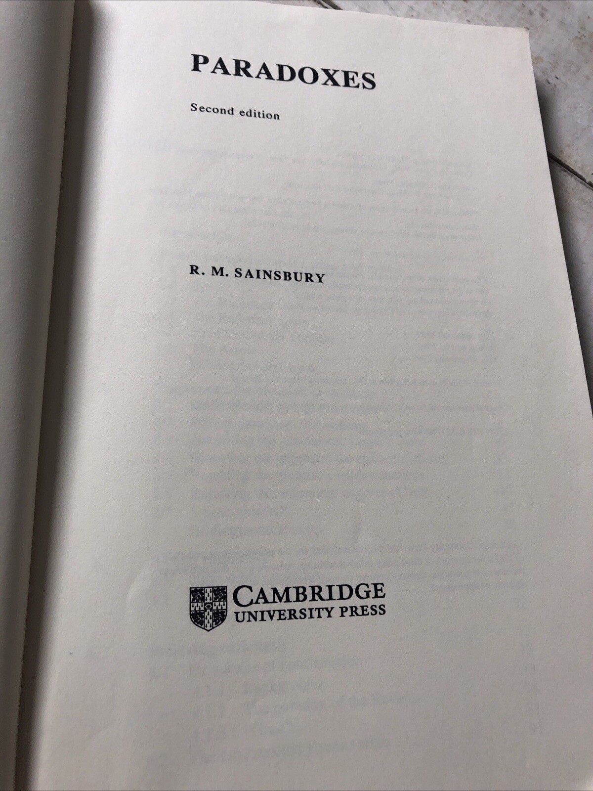 Paradoxes by R. M. Sainsbury Best seller Paperback