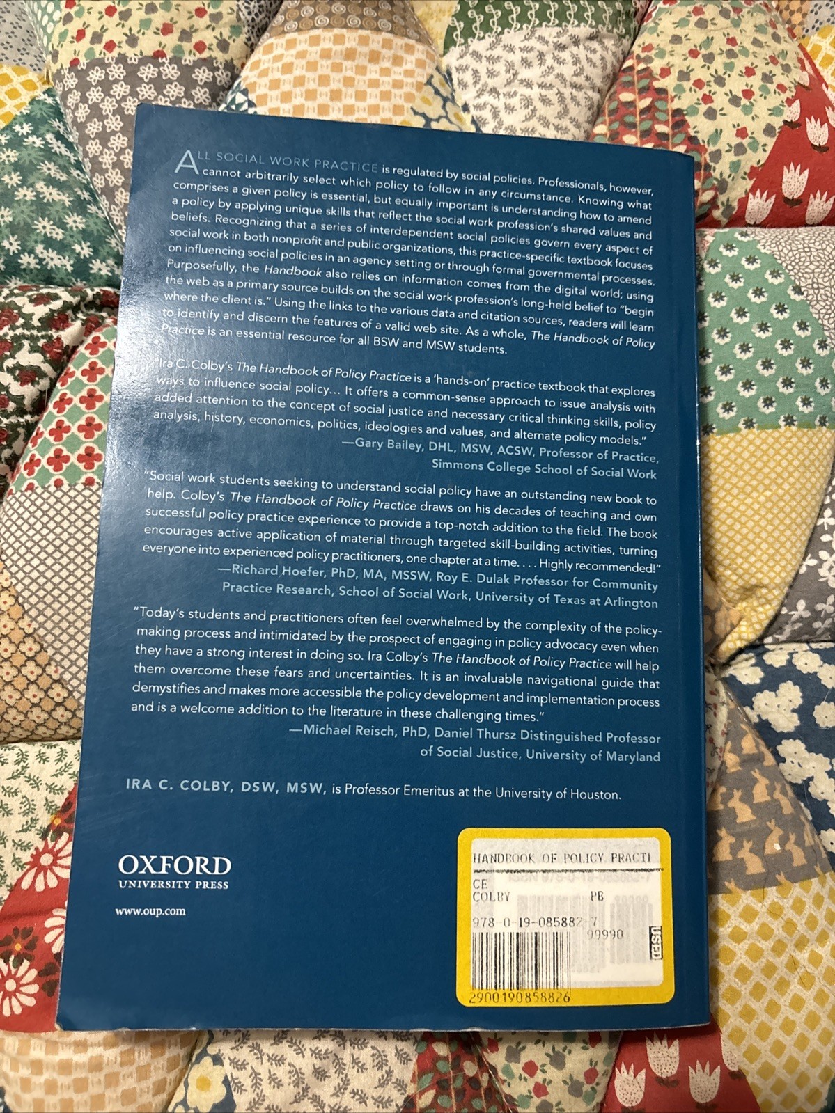 Handbook of Policy Practice by Ira C. Colby (2018, Trade Paperback)