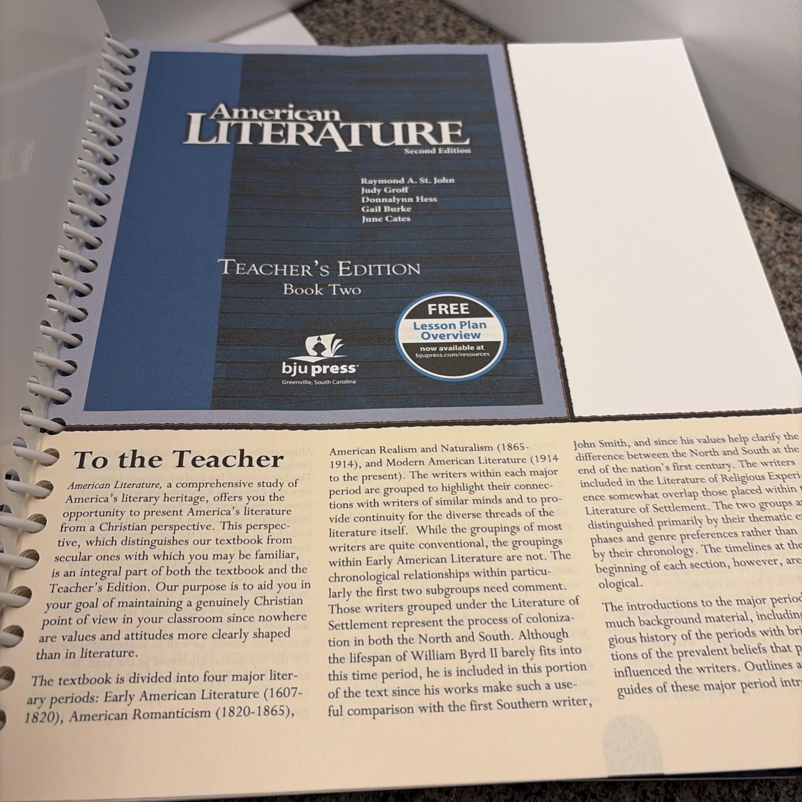 BJU American Literature, Teacher’s Ed. 2nd Ed. ( Book 1 & 2)