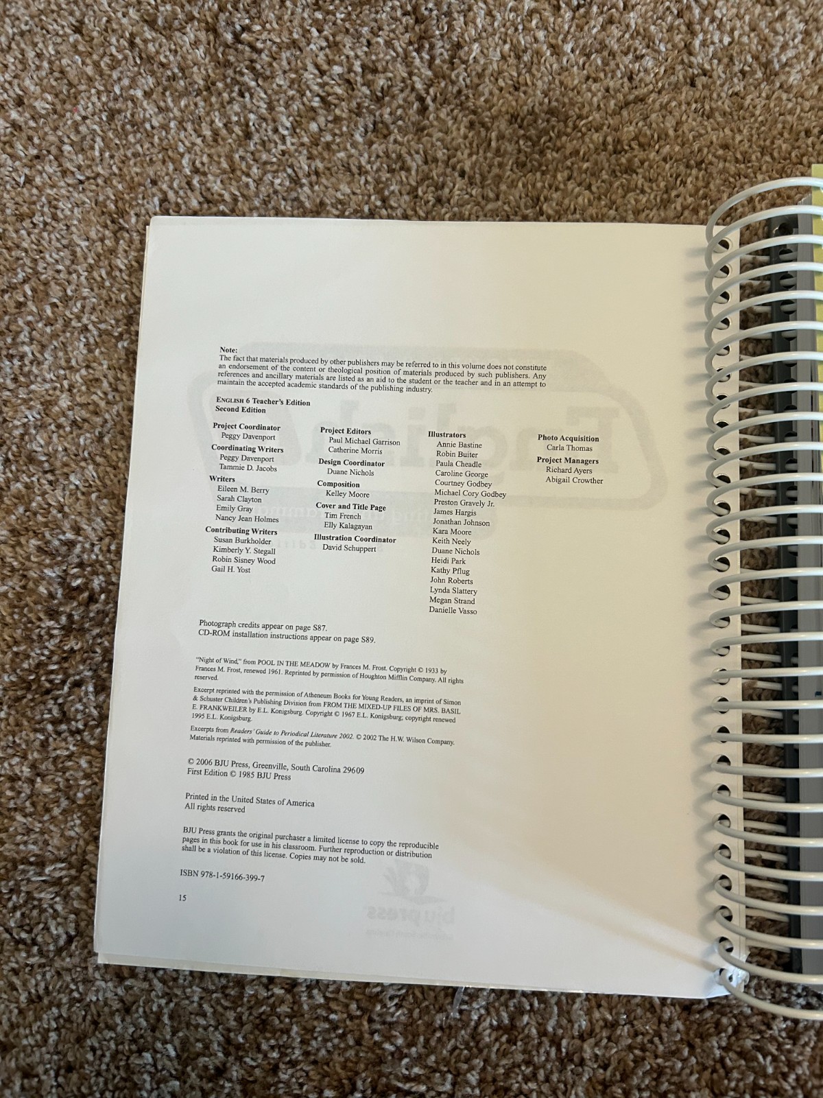 BJU Press English 6 Writing and Grammar Teacher’s Edition 2nd Edition with CD