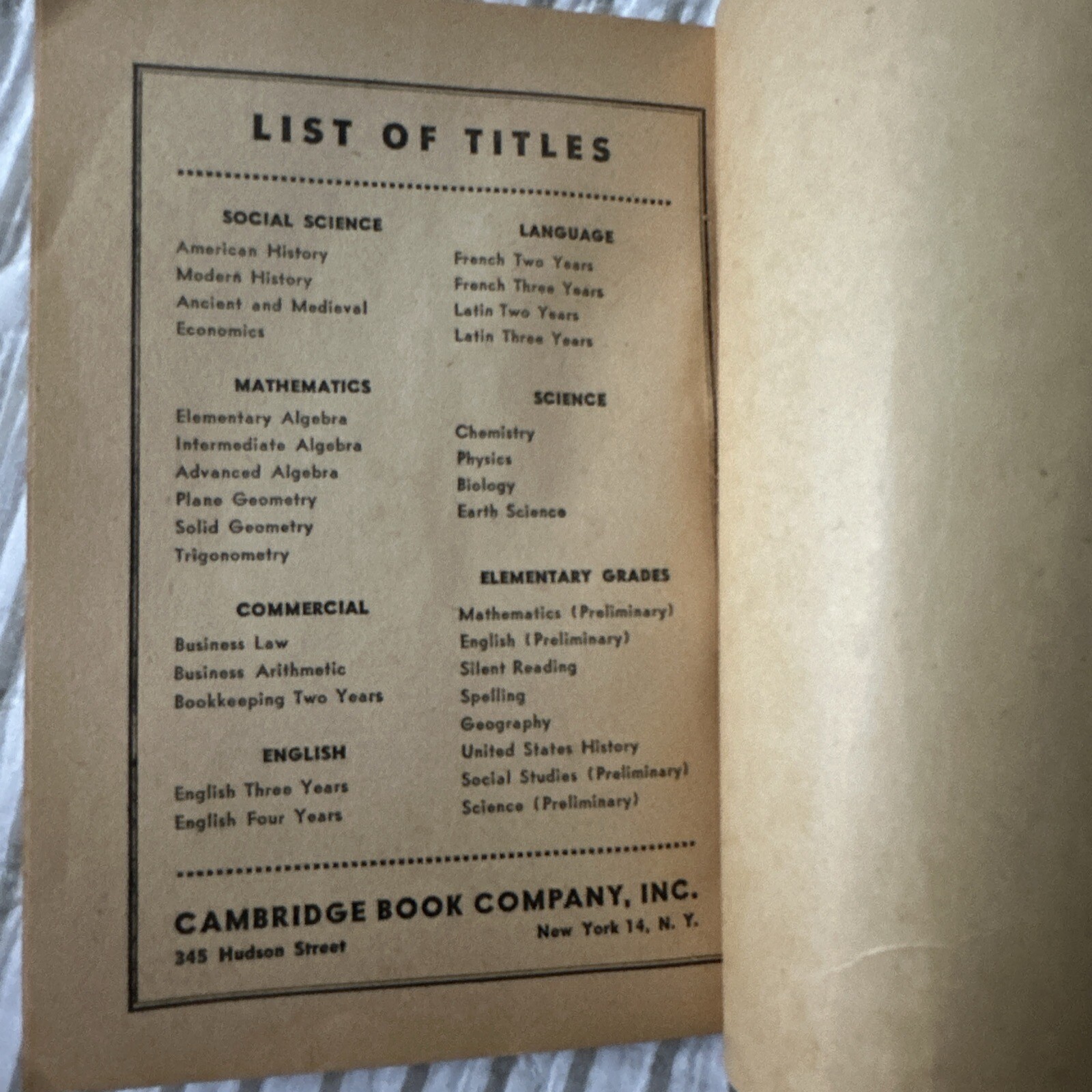 trigonometry (plane and spherical) Cambridge book co 1946 128 Pages Vintage