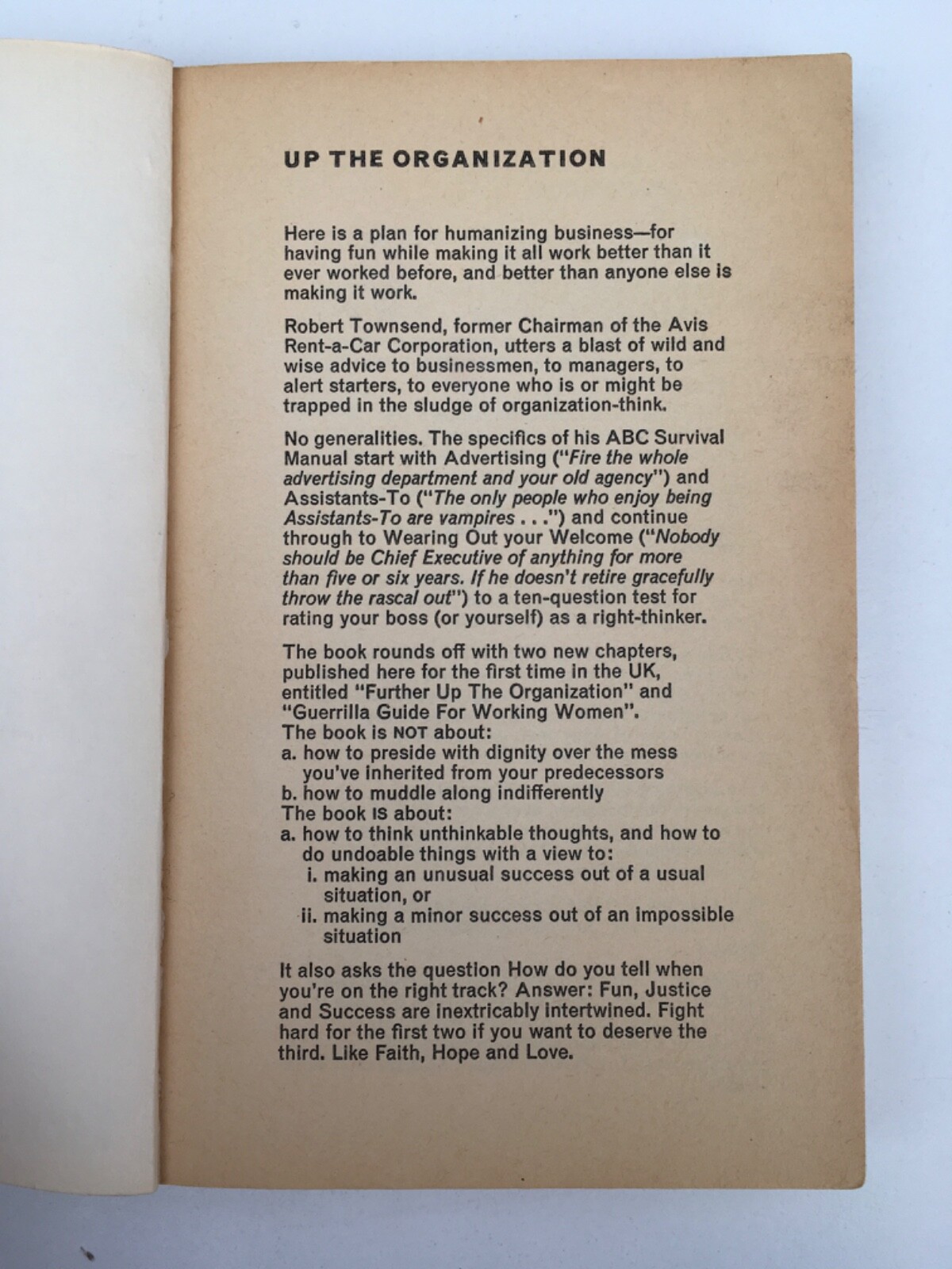 Up The Organization by Robert Townsend 1973