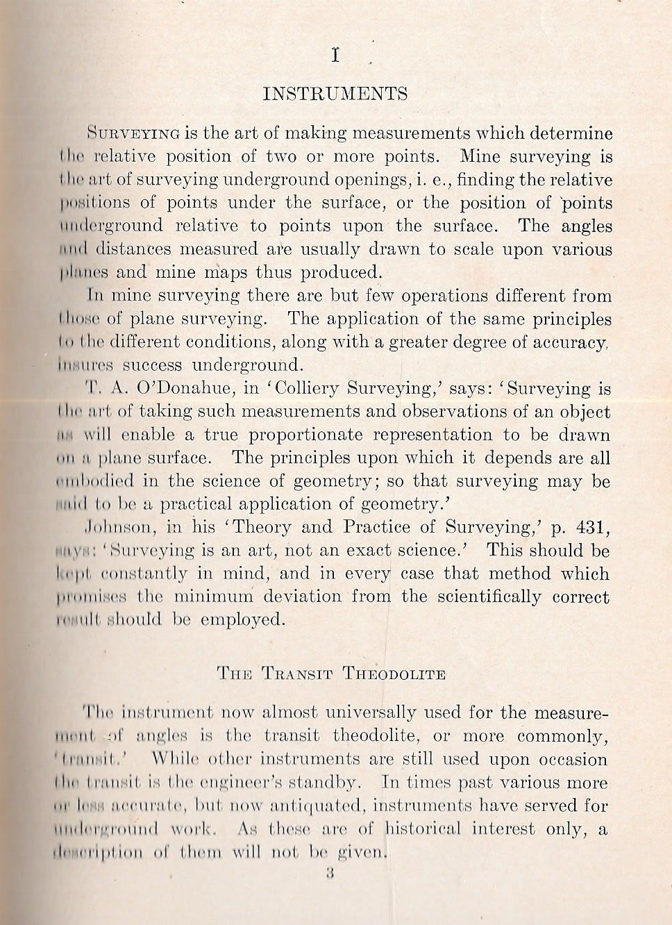 «MANUAL OF UNDERGROUND SURVEYING» by L. W. Trumbull – 1910