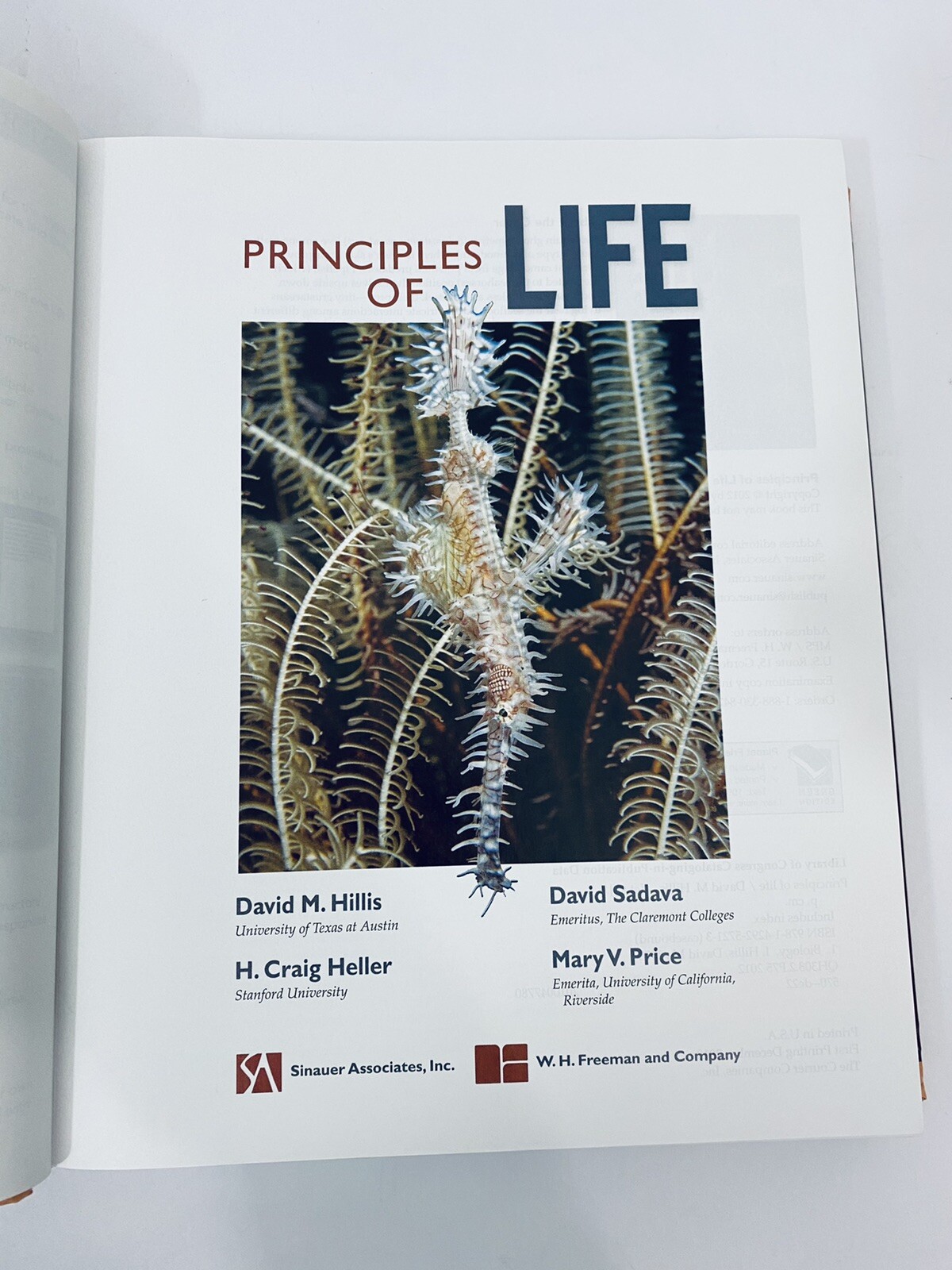 Principles of Life Instructor’s Edition Hillis Sadava Heller Price Bio Textbook
