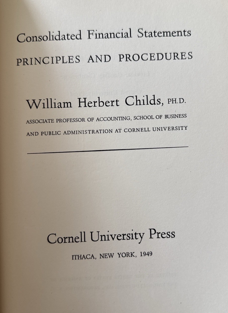 1949 Consolidated Financial Statements Principles & Procedures Childs Cornell HC