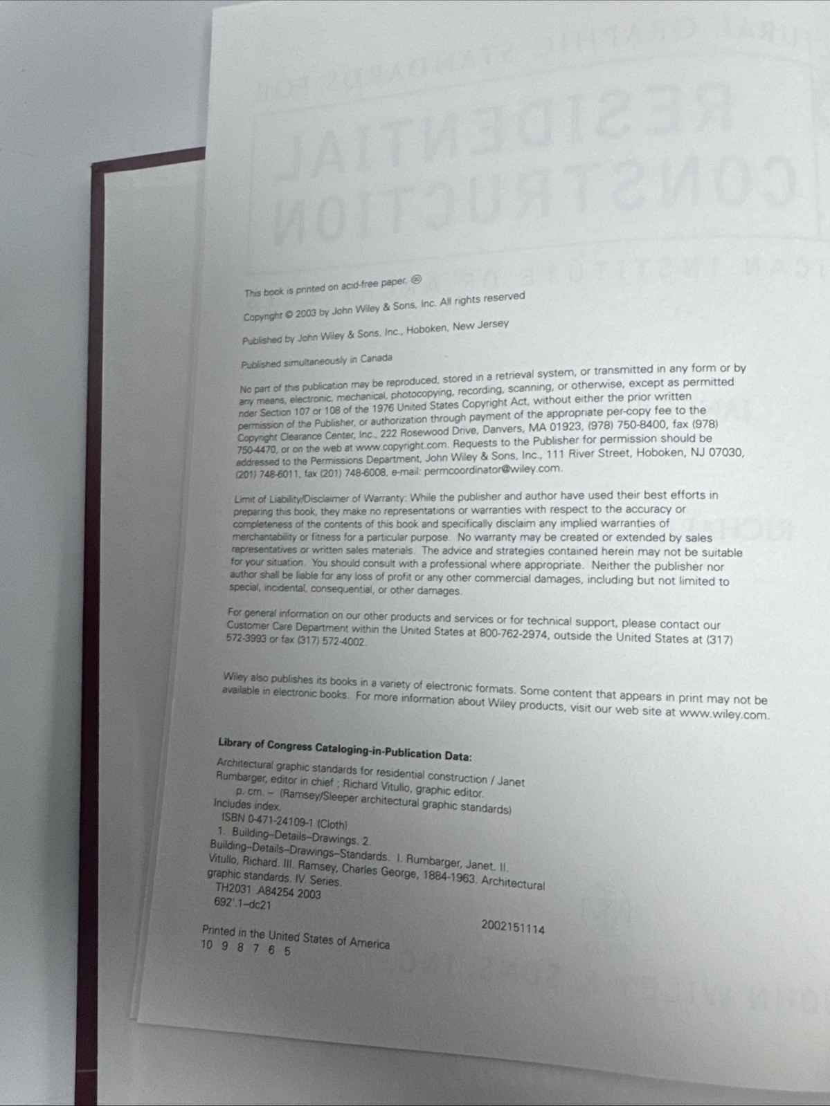 Architectural Graphic Standards For Residential Construction Textbook