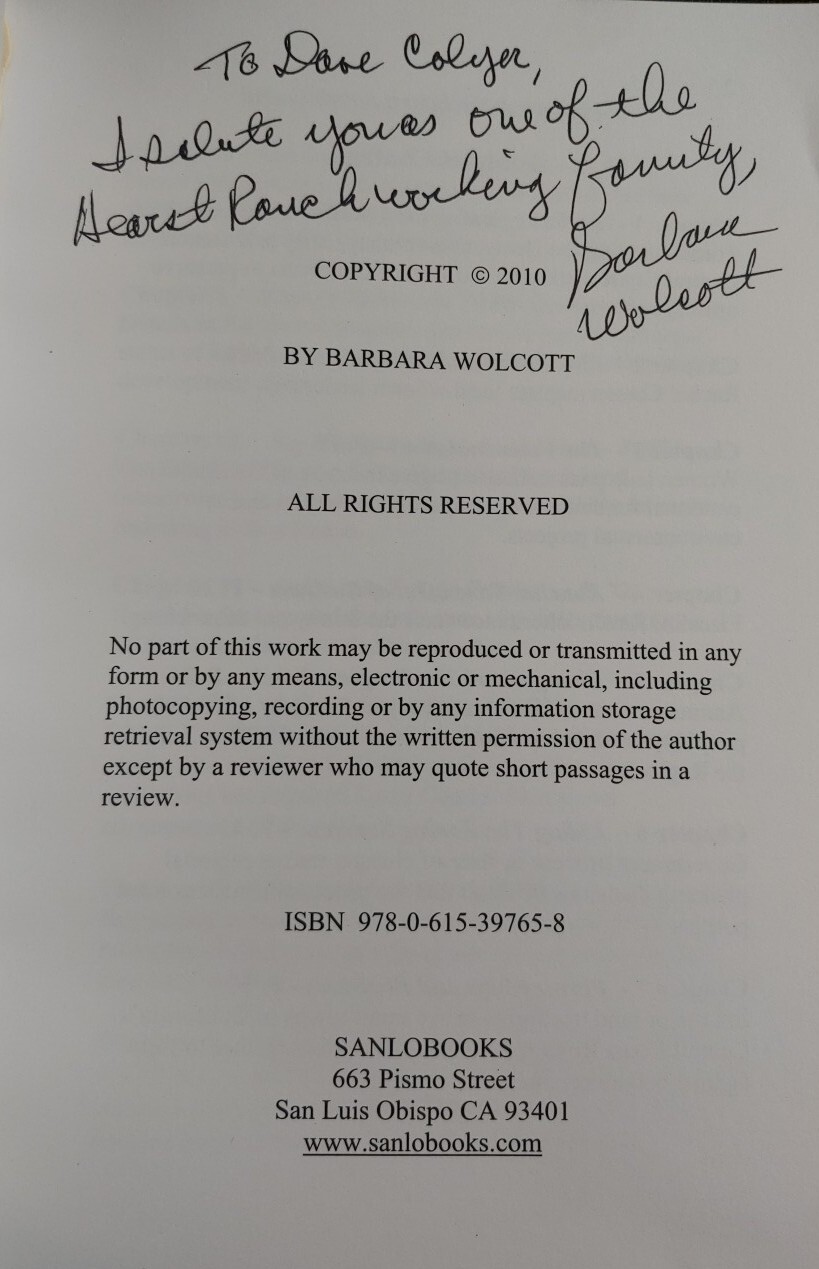 SIGNED! Showdown At The Hearst Ranch Corral, Barbara Wolcott, San Simeon Castle