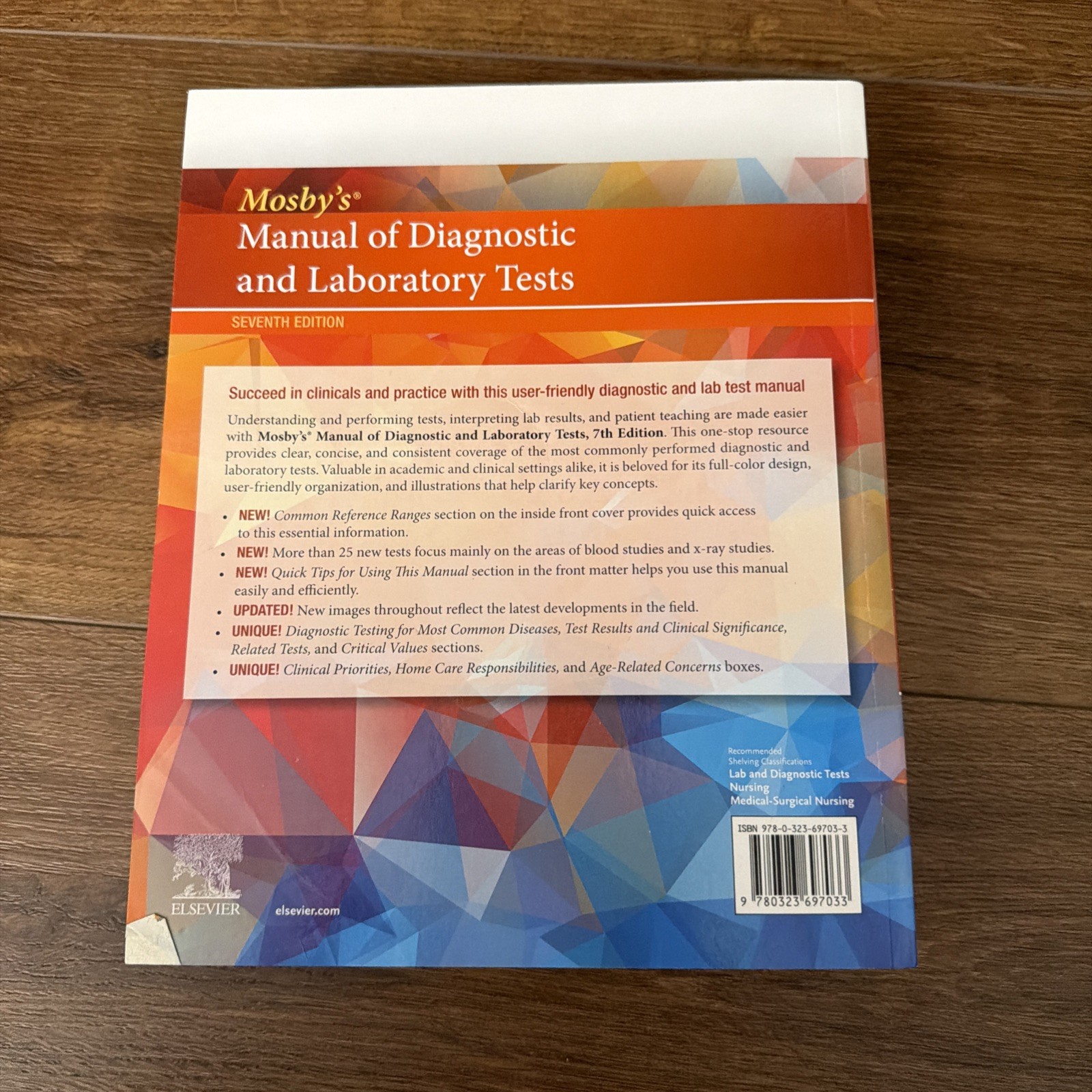 Mosby’s Manual Diagnostic & Laboratory Tests 7th Ed Pagana 2021 Paperback