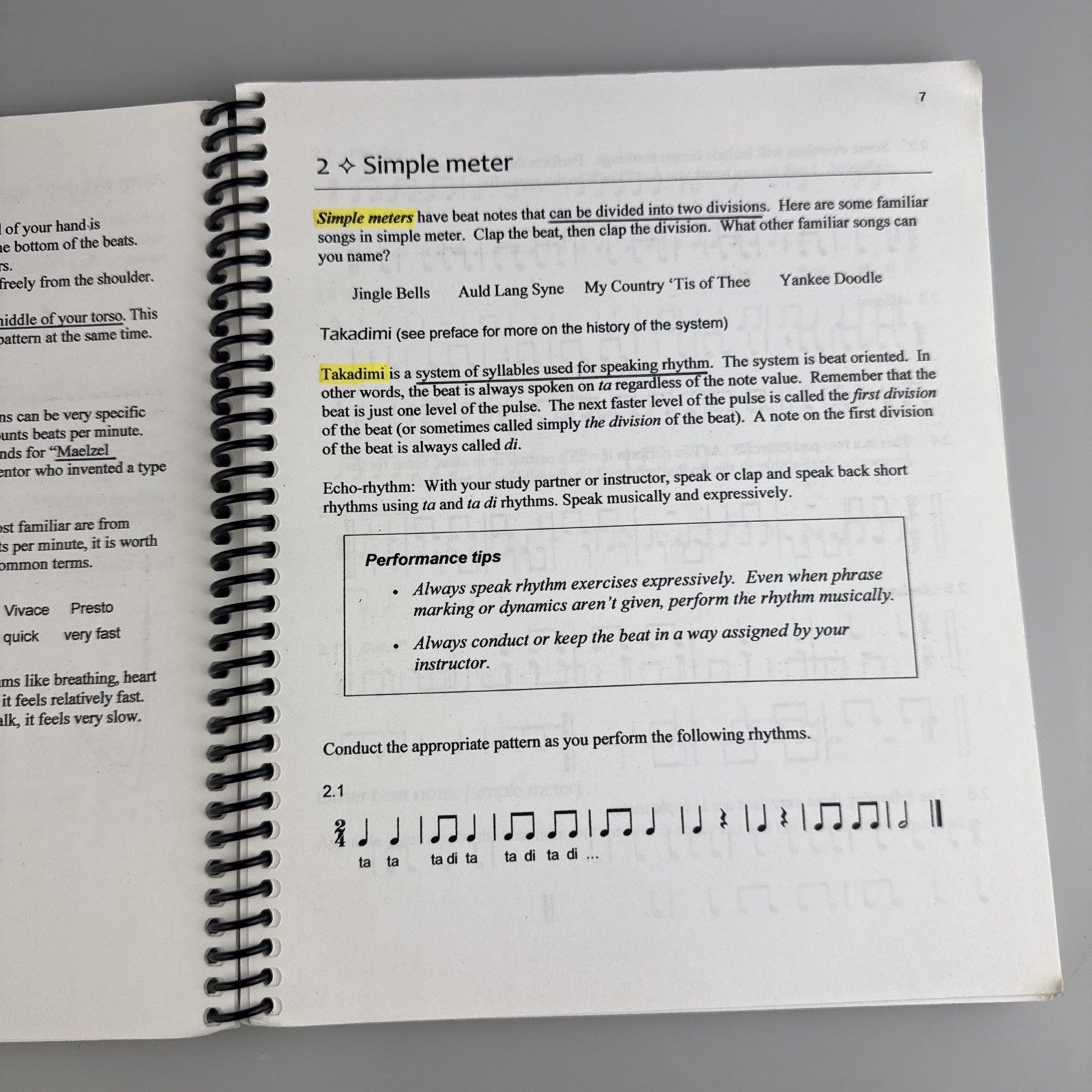 RARE Original Rhythm Book – Spiral-bound, by Richard Hoffman (Takadimi method)