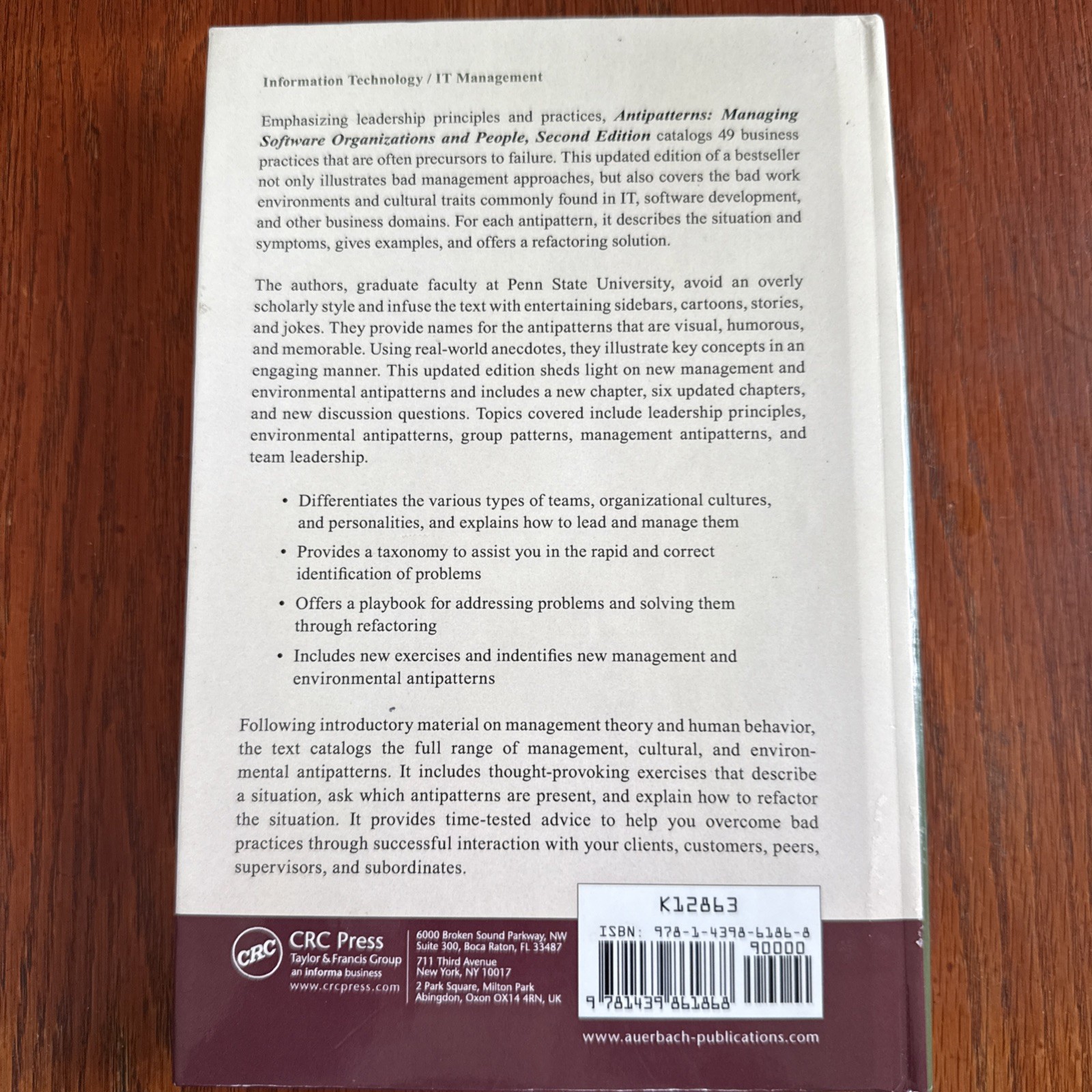 Applied Software Engineering Ser.: Antipatterns : Managing Software…