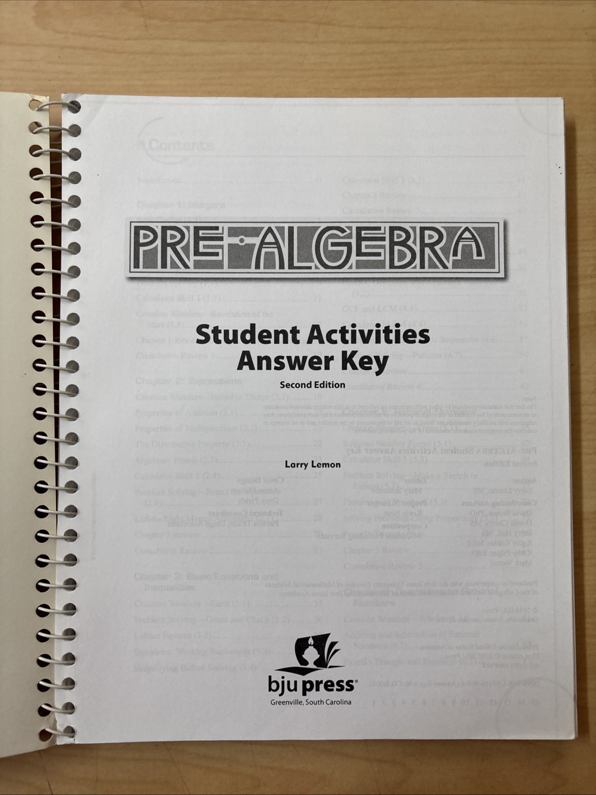 Lot 4 BJU Press Pre-Algebra Second Edition Textbook Tests Activities Answer Key
