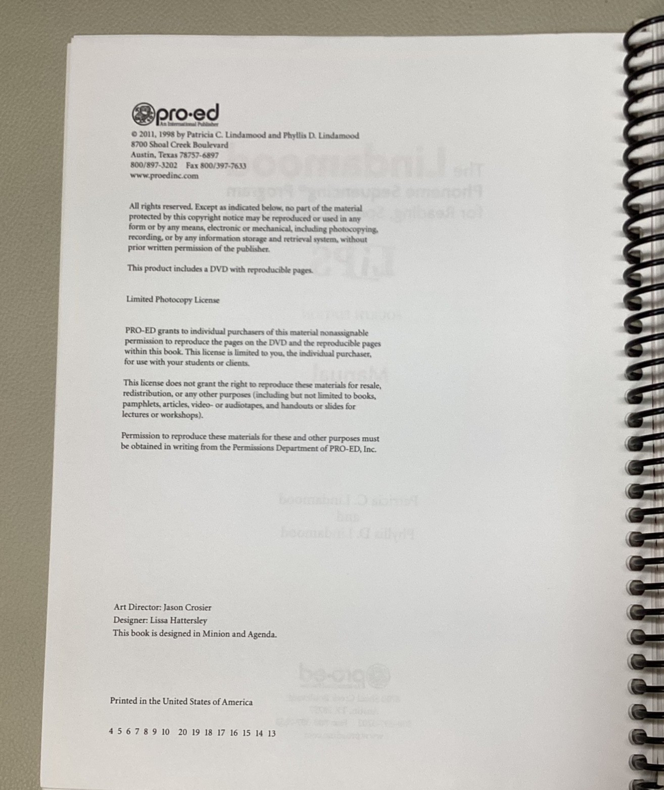 LIPS LINDAMOOD PHONEME SEQUENCING PROGRAM 4th Edition Complete W/O White Board