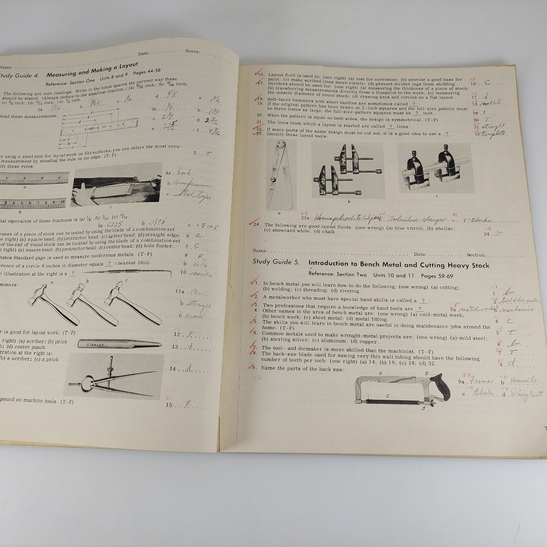 Workbook For General Metals Second Edition by John Feirer 1960 Illustrated PB