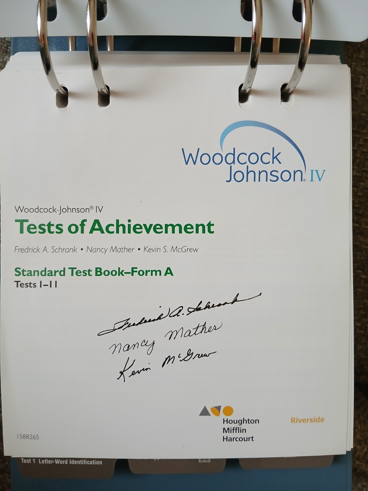 Woodcock Johnson IV Tests Of Achievement Standard Test Book 1-11 12-20 & Manual