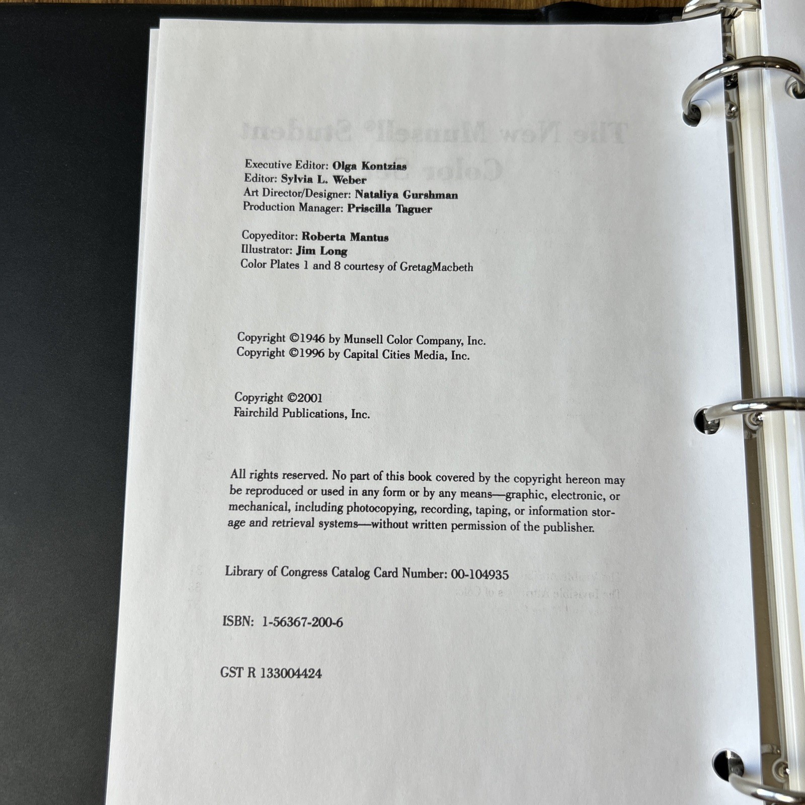 The New Munsell Student Color Set Second Edition Ring Binder Jim Long Luke Chart
