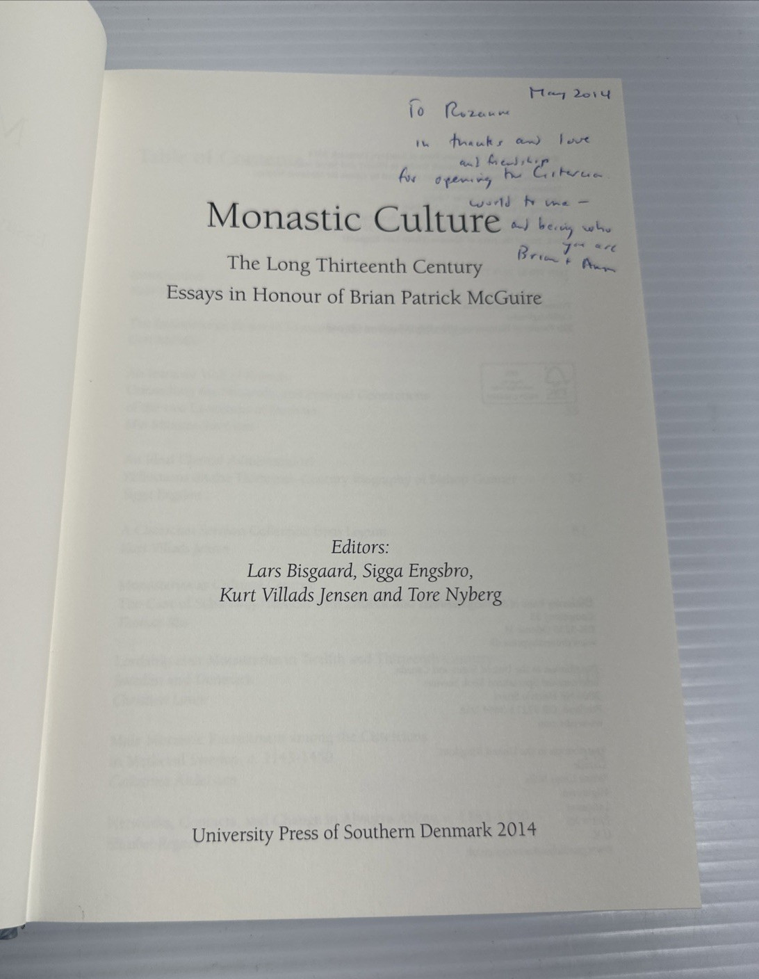 Monastic Culture Long 13th Century Essays Brian Patrick McGuire 2014 HC
