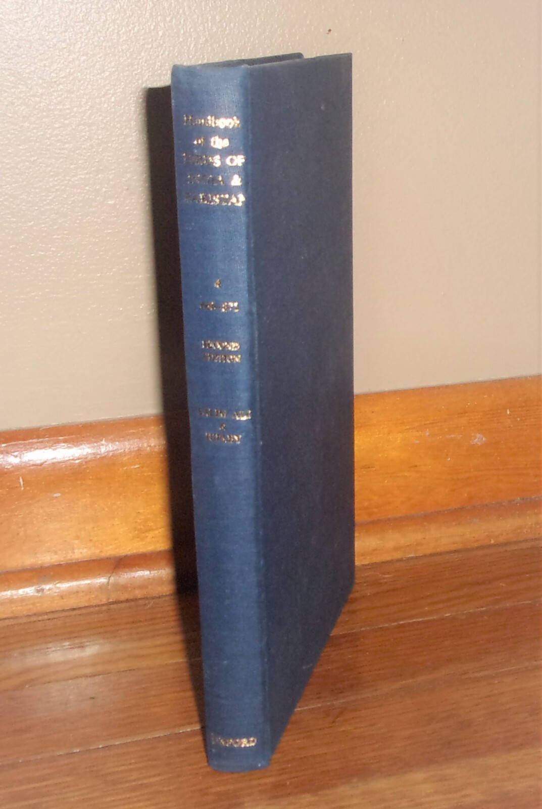 HANDBOOK OF THE BIRDS OF INDIA & PAKISTAN, 2nd Edition, Vol. 4-SUPERB Rare HC DJ