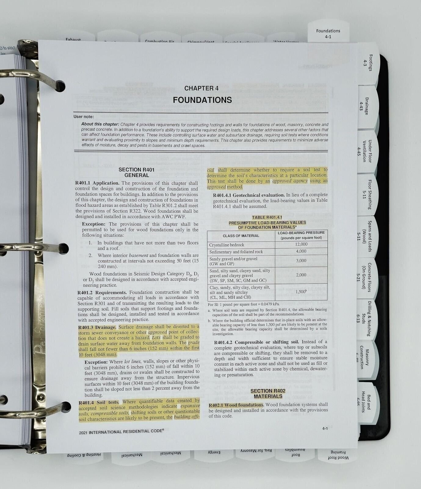 Highlighted and Tabbed – 2021 International Residential Code – from Exam Books